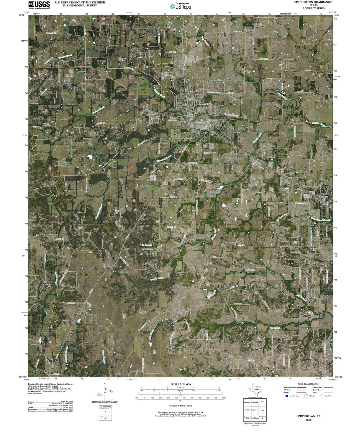 2010 Springtown, TX - Texas - USGS Topographic Map