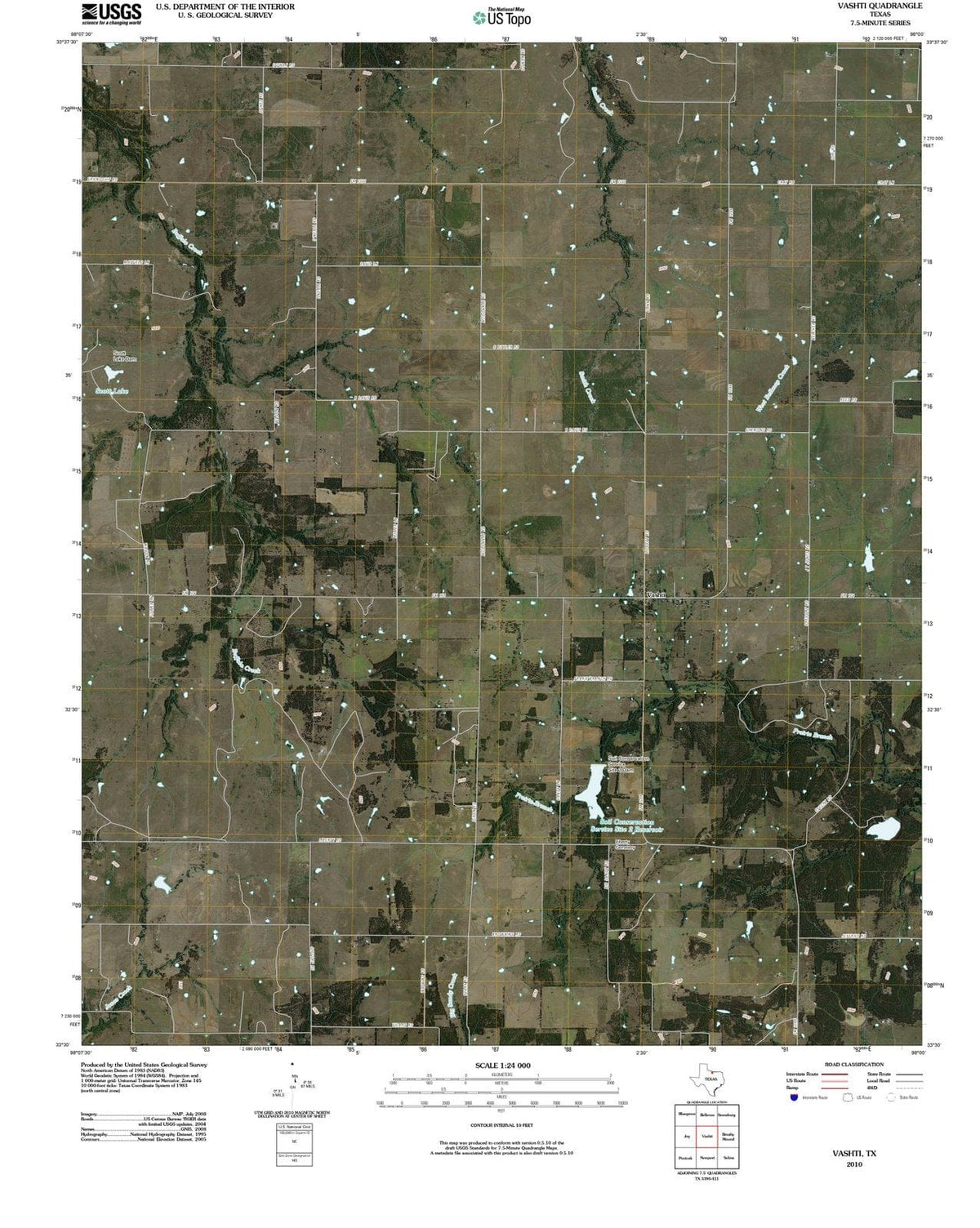 2010 Vashti, TX - Texas - USGS Topographic Map