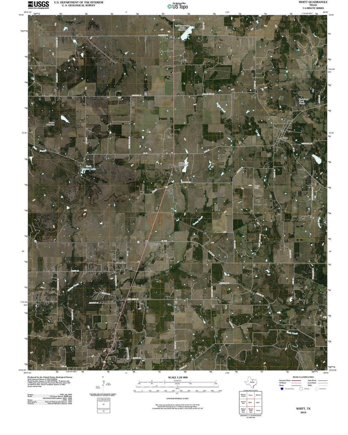 2010 Whitt, TX - Texas - USGS Topographic Map