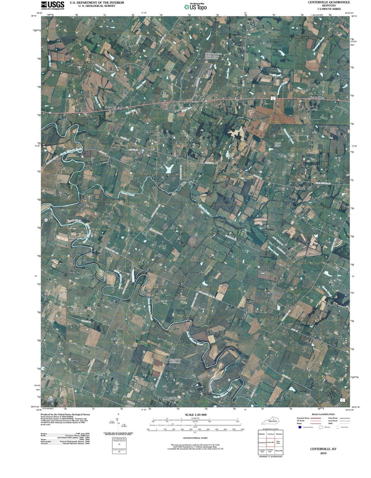 2010 Centerville, KY - Kentucky - USGS Topographic Map