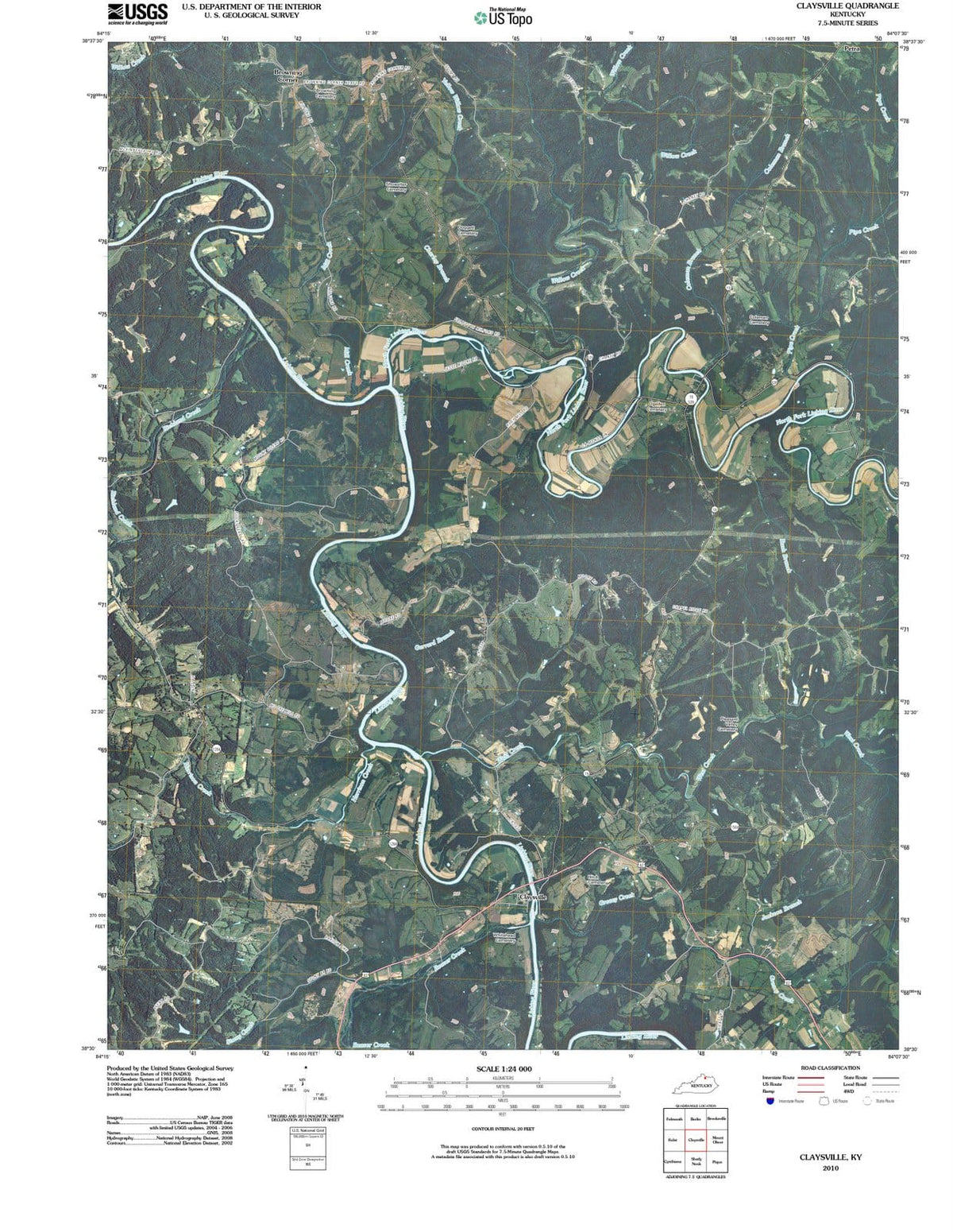 2010 Claysville, KY - Kentucky - USGS Topographic Map