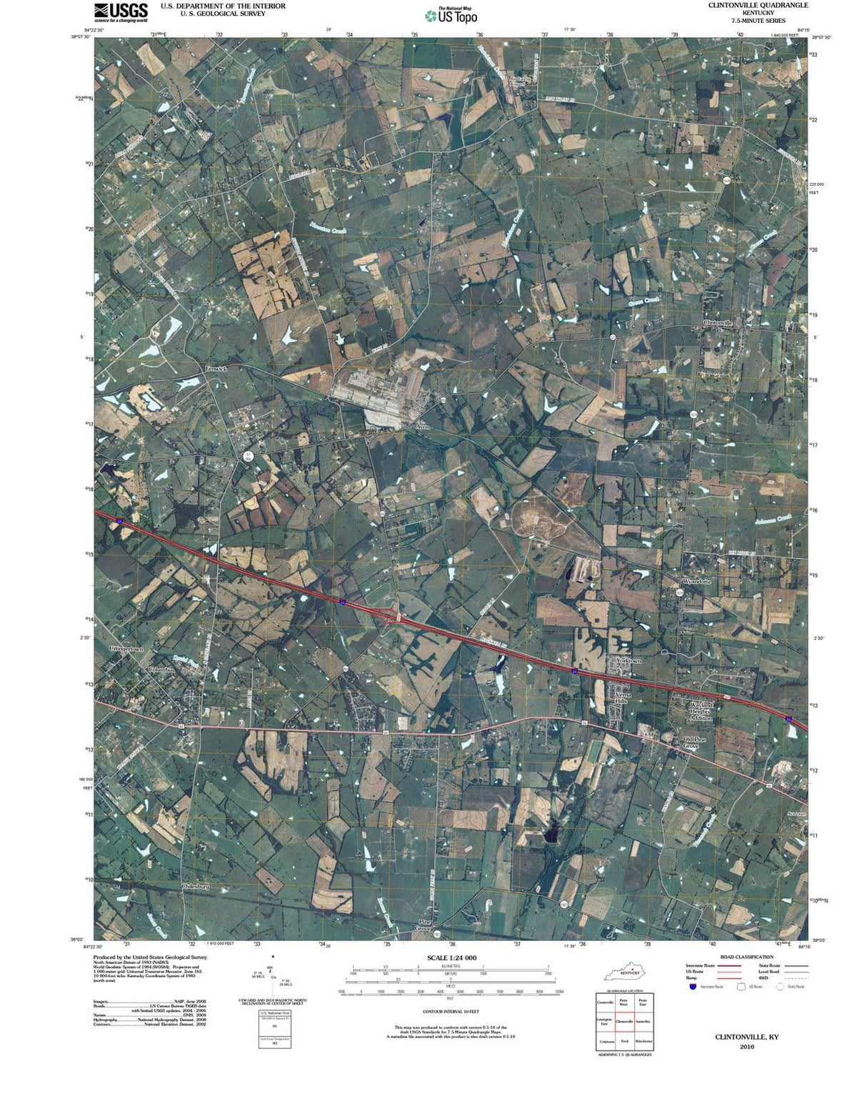 2010 Clintonville, KY - Kentucky - USGS Topographic Map