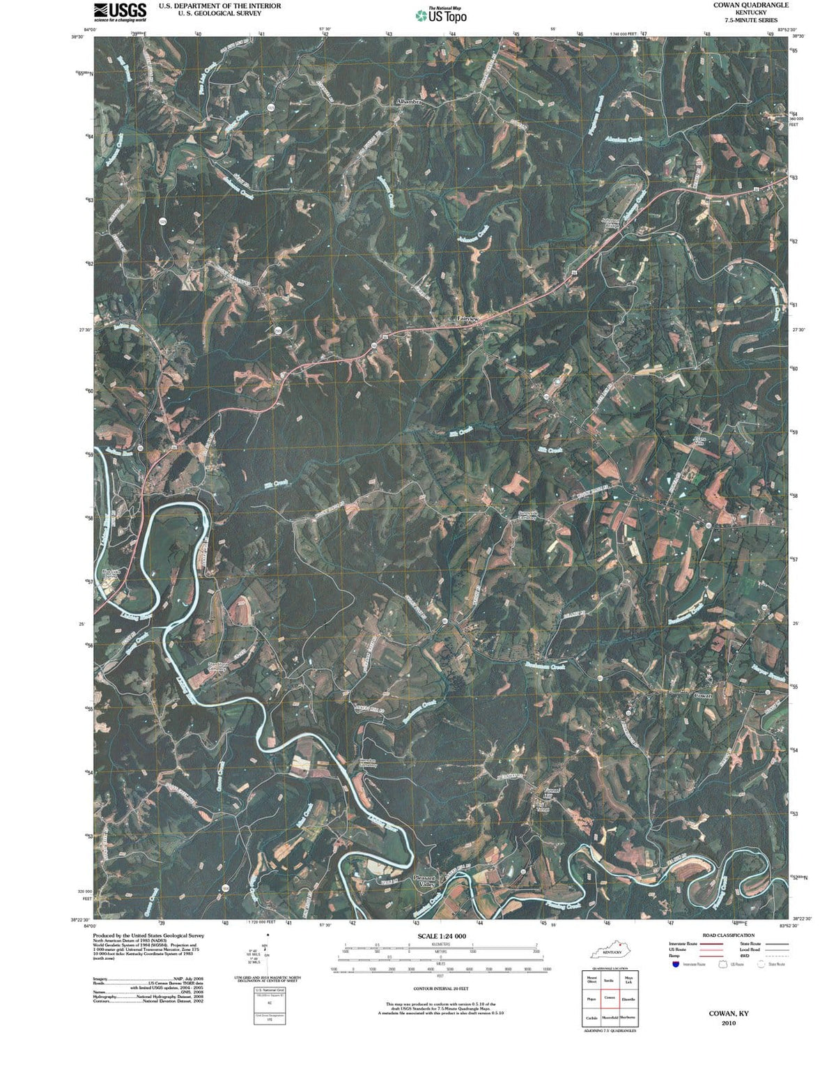 2010 Cowan, KY - Kentucky - USGS Topographic Map