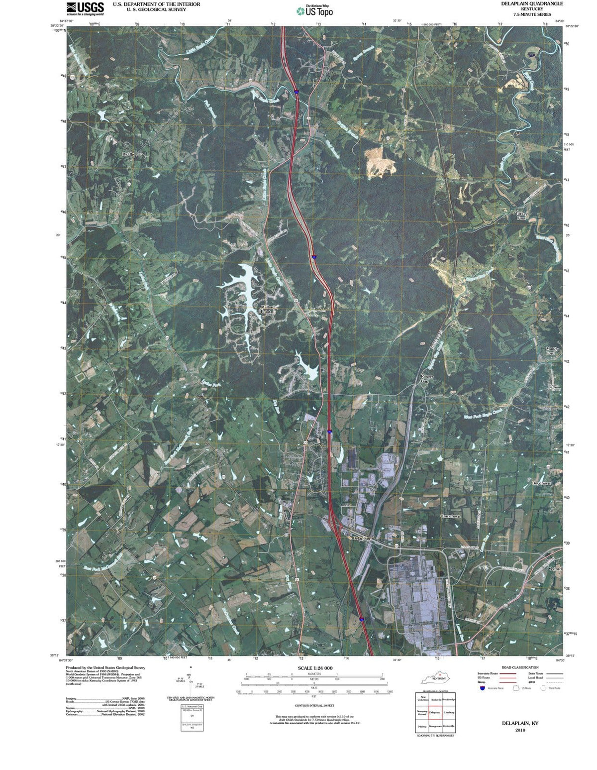2010 Delaplain, KY - Kentucky - USGS Topographic Map