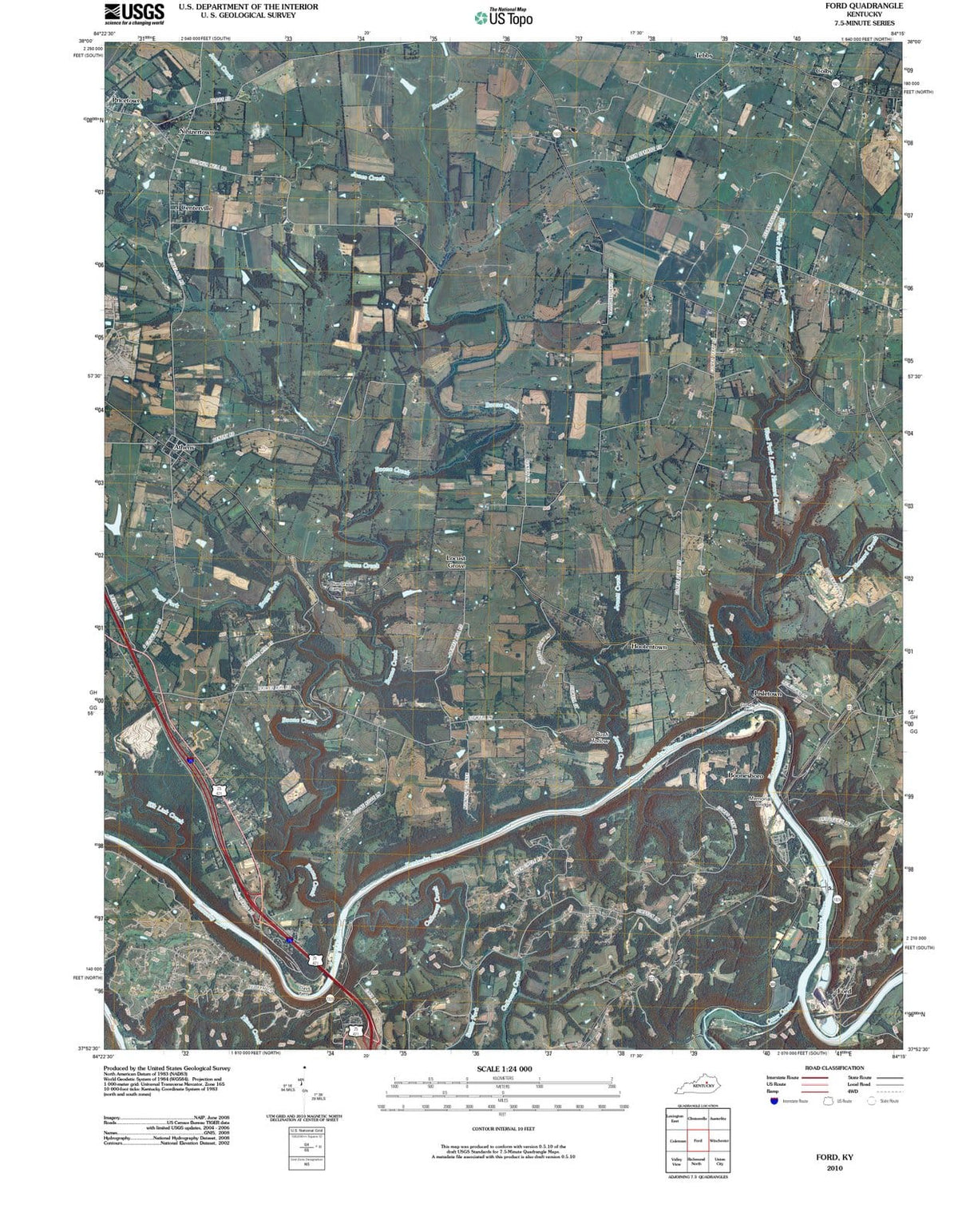 2010 Ford, KY - Kentucky - USGS Topographic Map