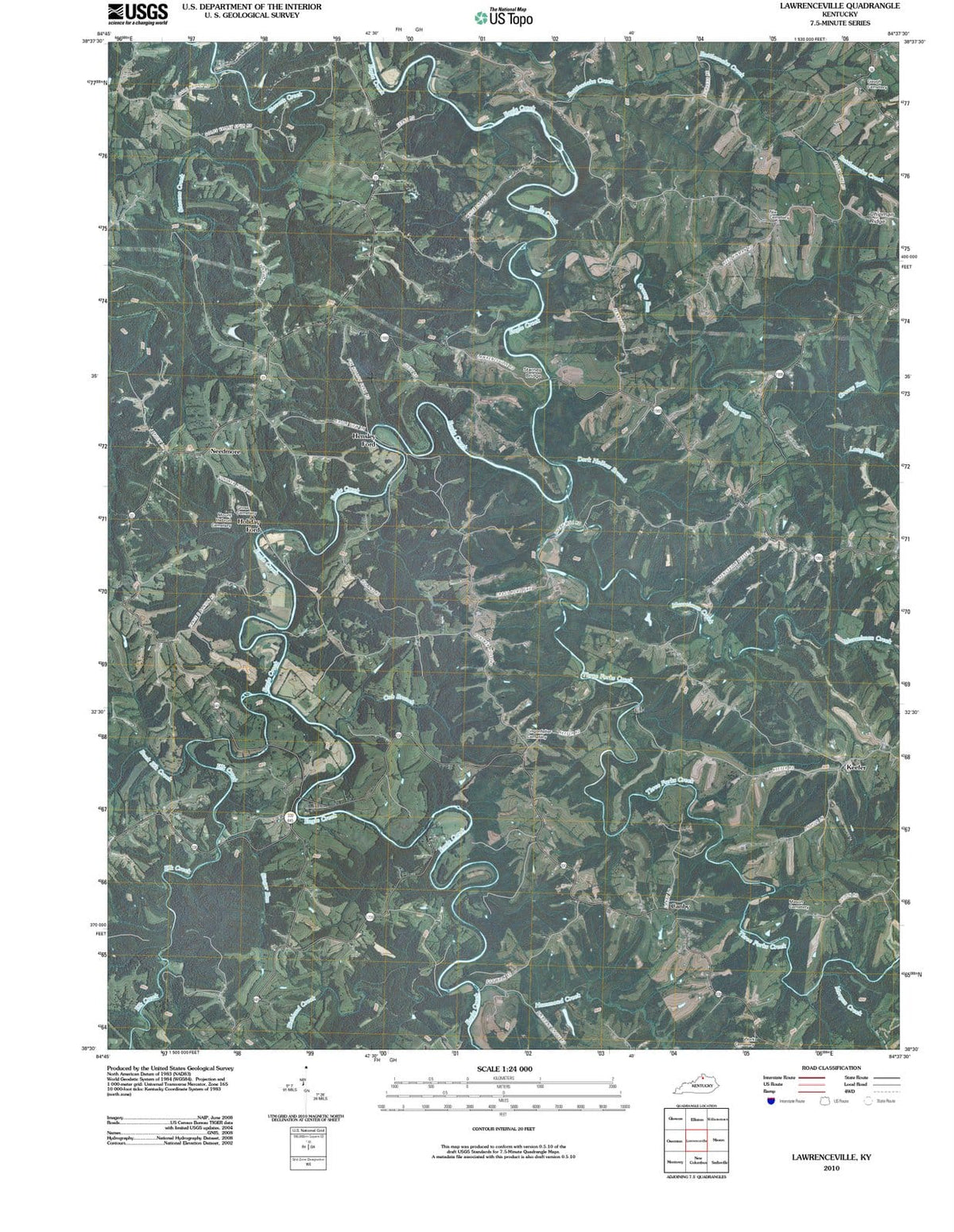 2010 Lawrenceville, KY - Kentucky - USGS Topographic Map