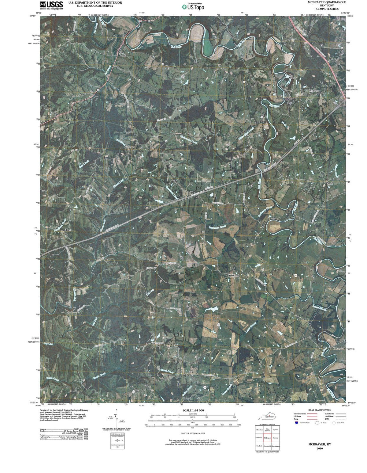 2010 McBrayer, KY - Kentucky - USGS Topographic Map