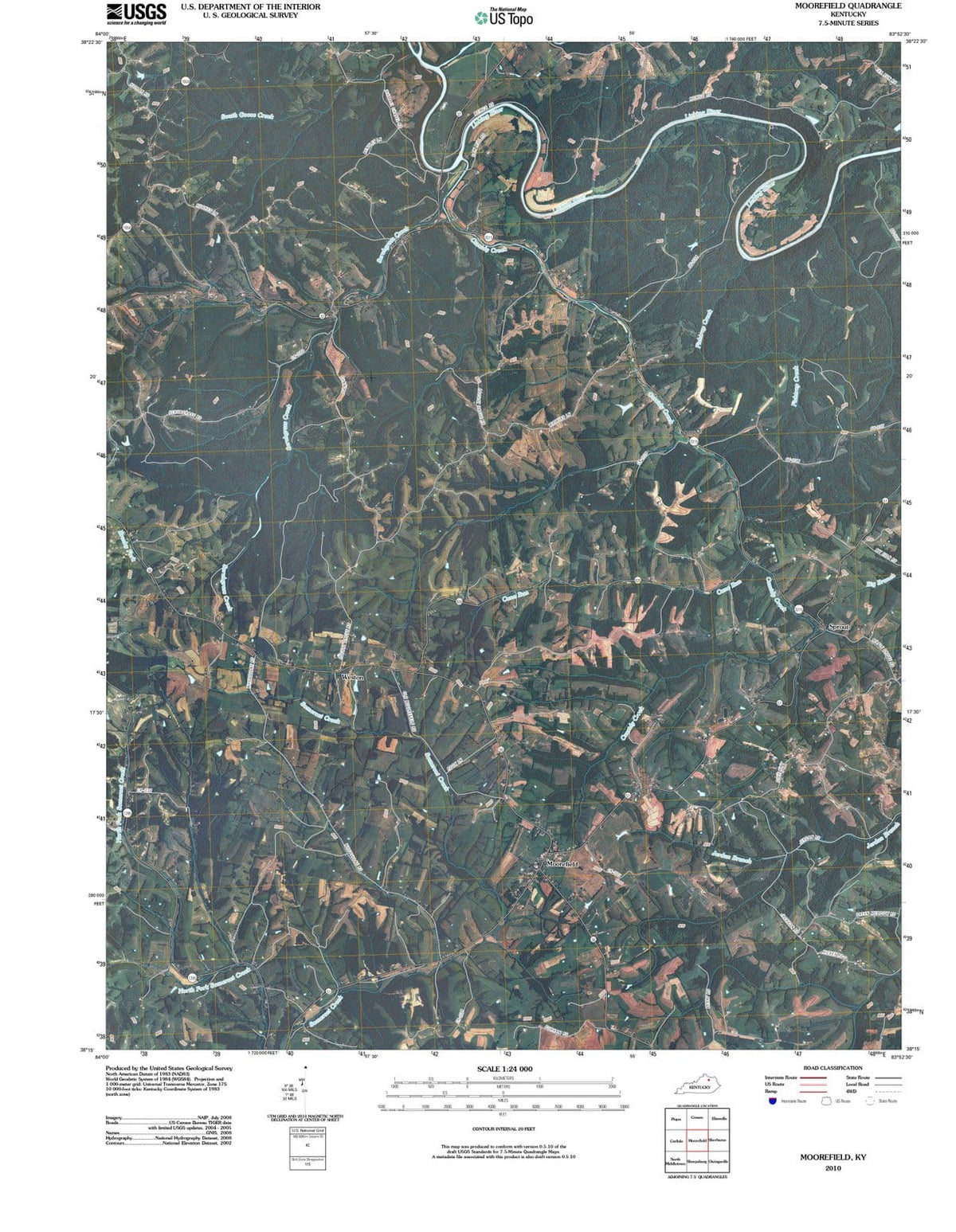 2010 Moorefield, KY - Kentucky - USGS Topographic Map
