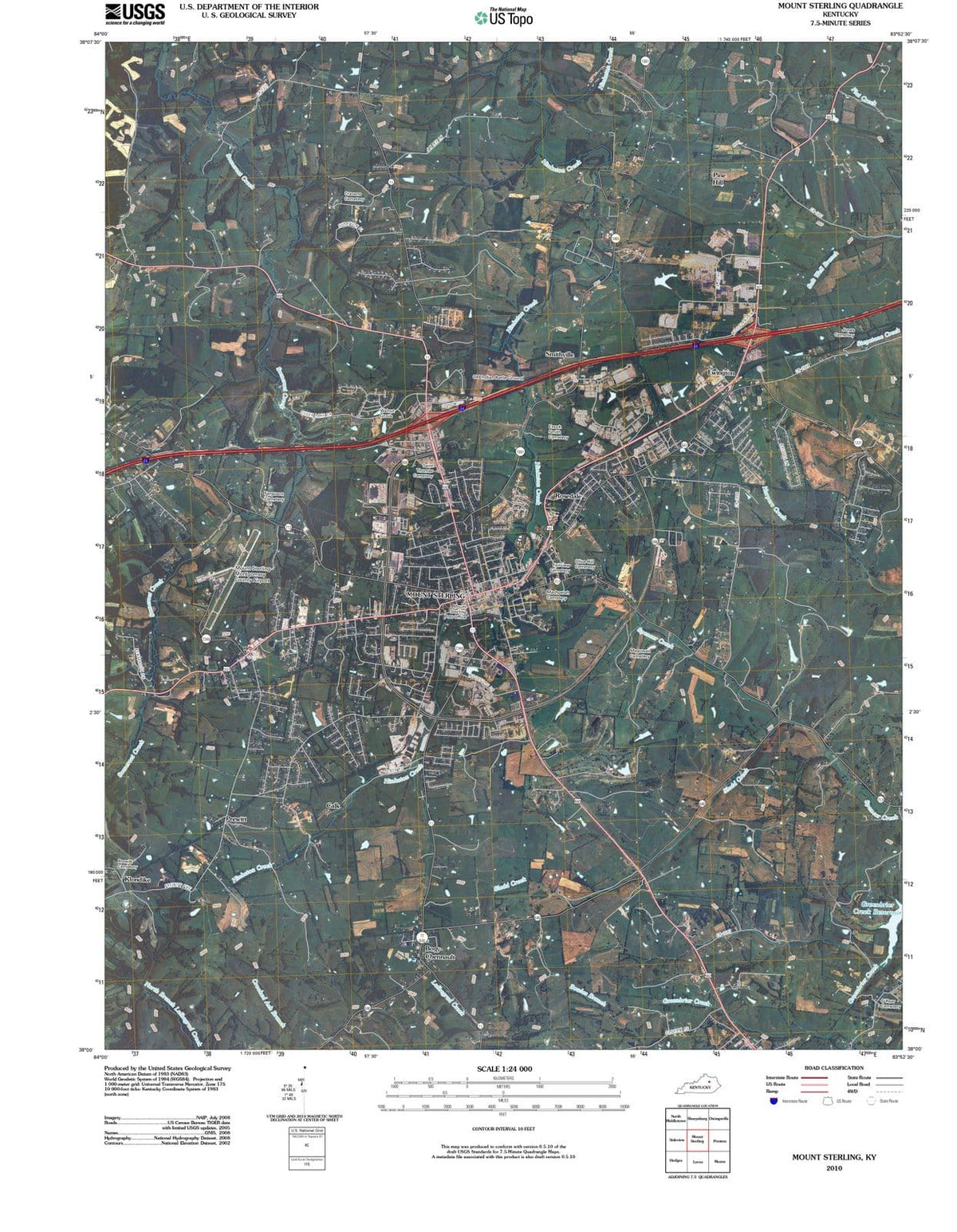 2010 Mount Sterling, KY - Kentucky - USGS Topographic Map