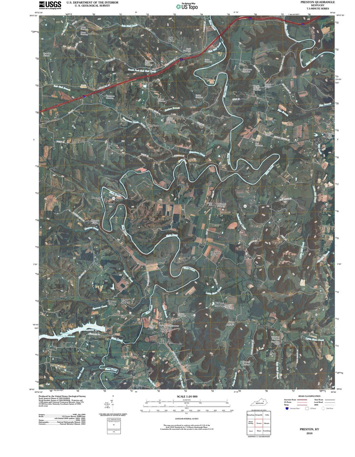2010 Preston, KY - Kentucky - USGS Topographic Map