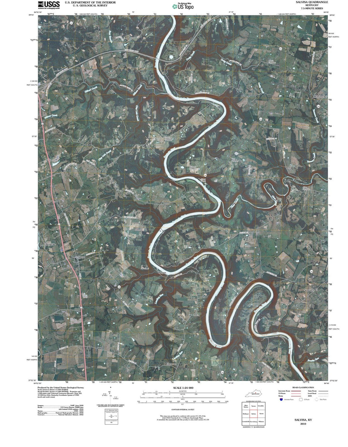 2010 Salvisa, KY - Kentucky - USGS Topographic Map