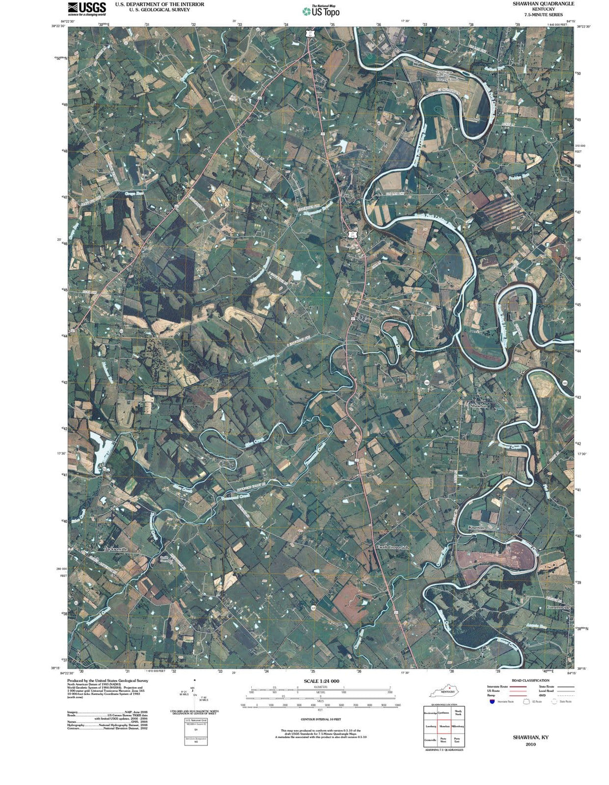 2010 Shawhan, KY - Kentucky - USGS Topographic Map