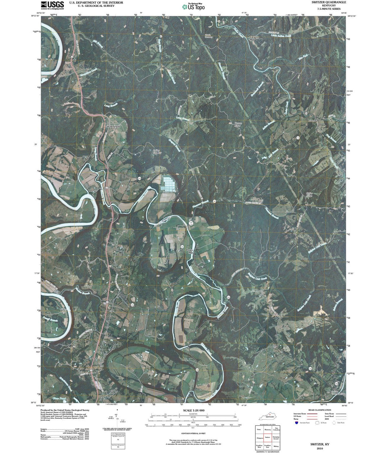 2010 Switzer, KY - Kentucky - USGS Topographic Map