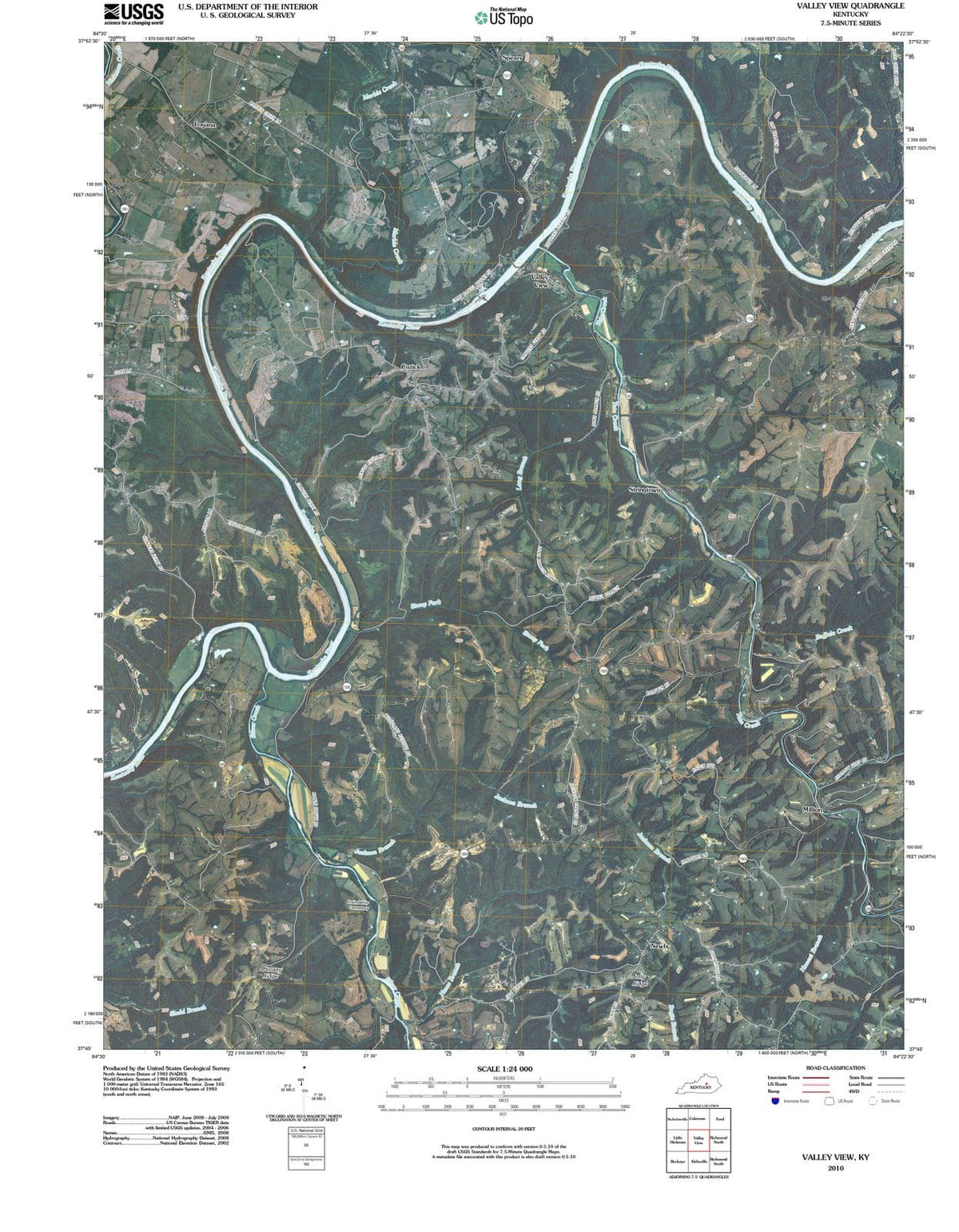 2010 Valley View, KY - Kentucky - USGS Topographic Map
