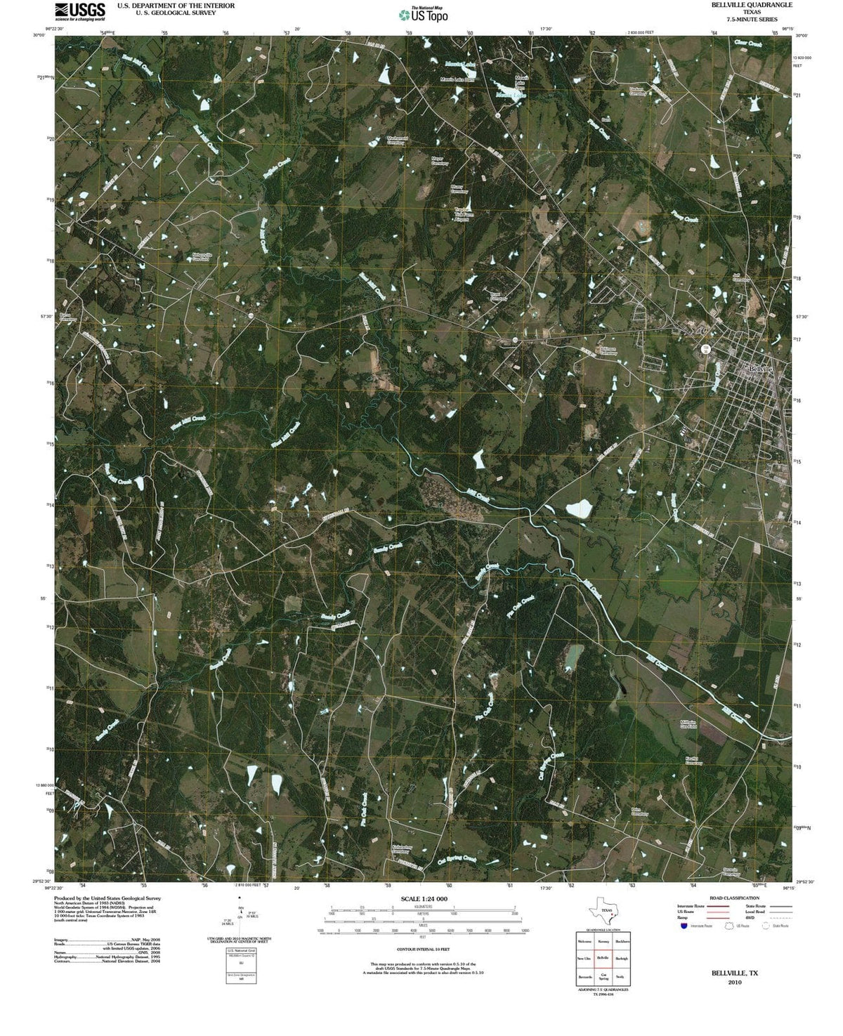 2010 Bellville, TX - Texas - USGS Topographic Map