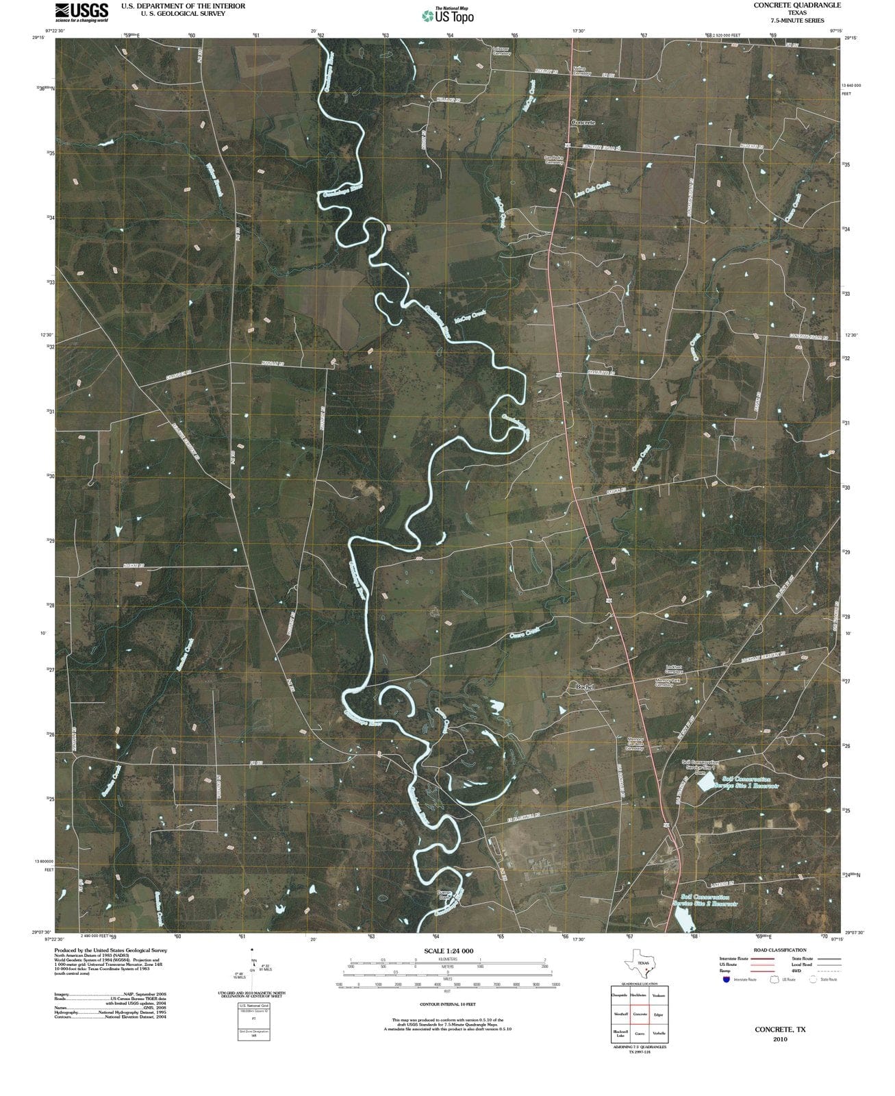 2010 Concrete, TX - Texas - USGS Topographic Map