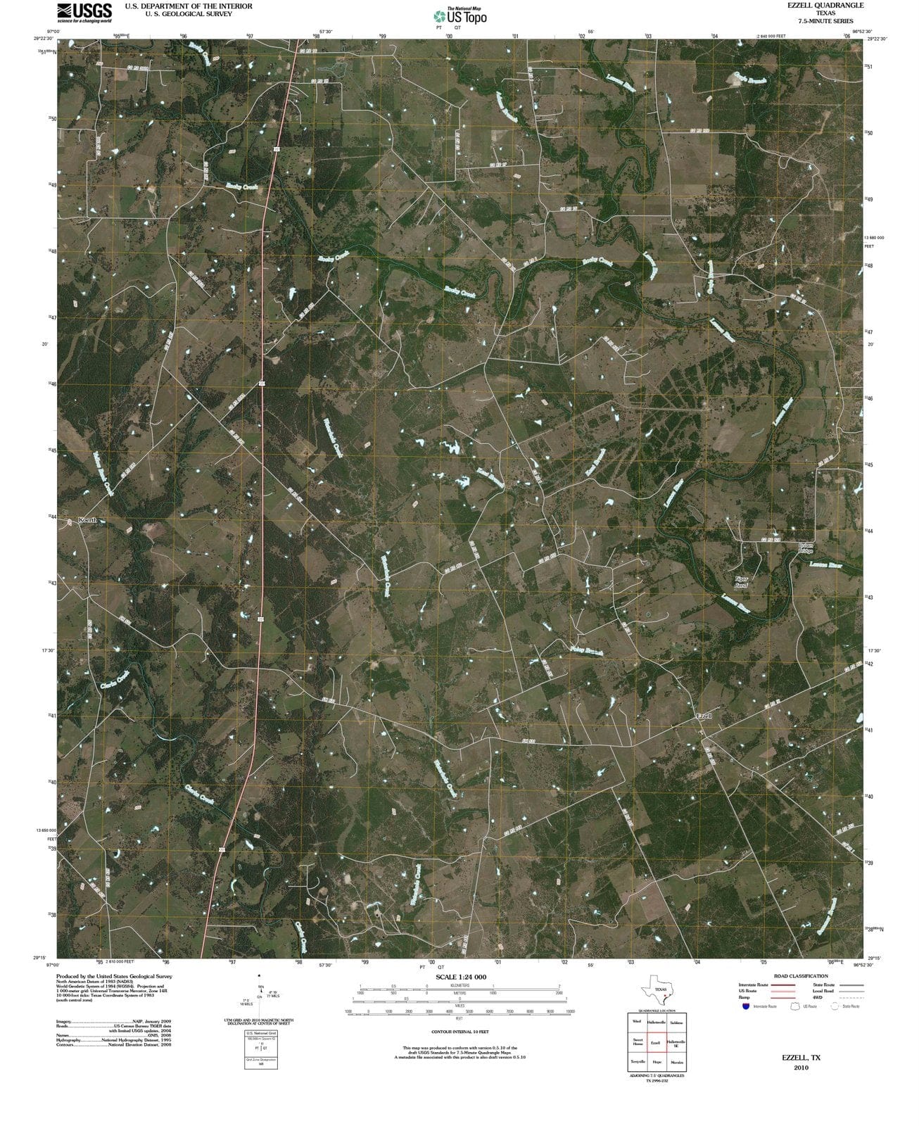 2010 Ezzell, TX - Texas - USGS Topographic Map
