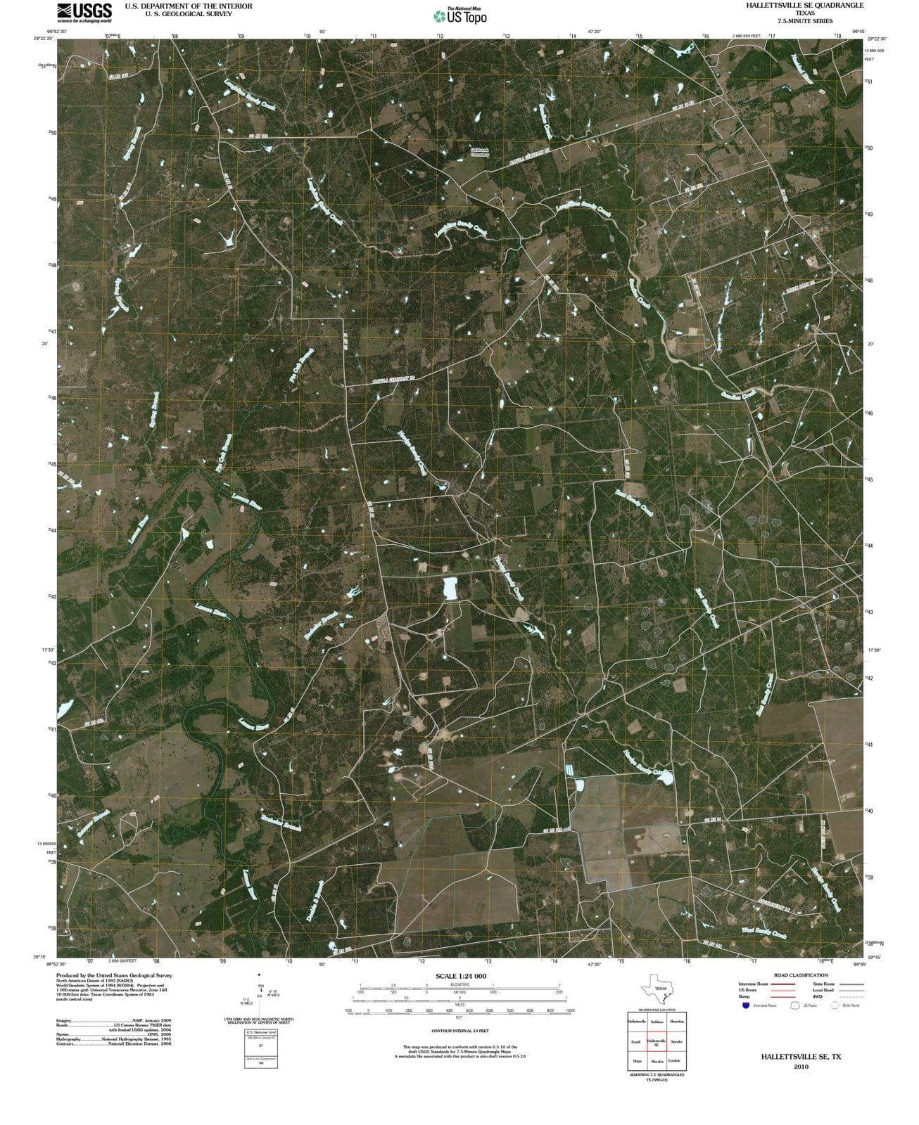2010 Hallettsville, TX - Texas - USGS Topographic Map