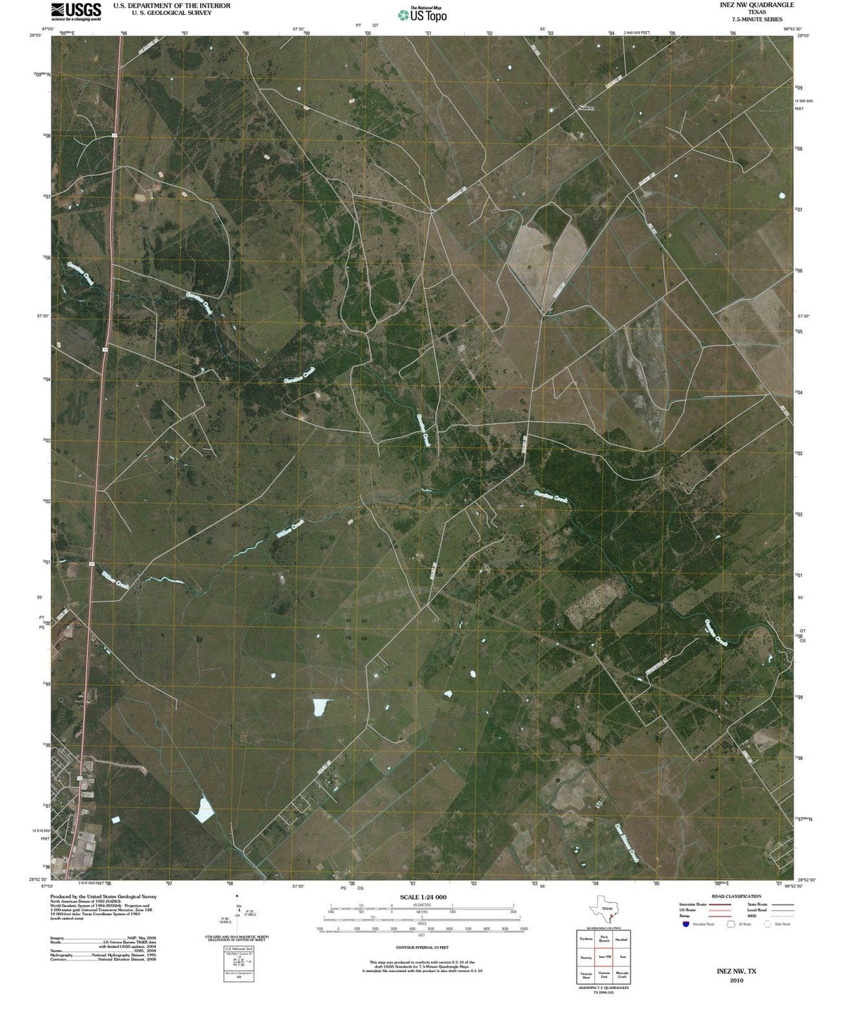 2010 Inez, TX - Texas - USGS Topographic Map