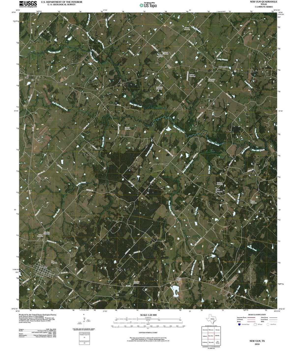 2010 New ULM, TX - Texas - USGS Topographic Map