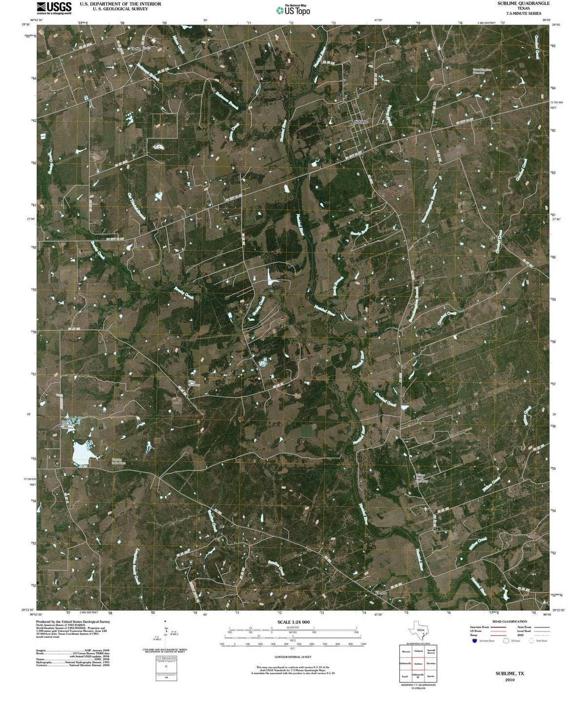 2010 Sublime, TX - Texas - USGS Topographic Map