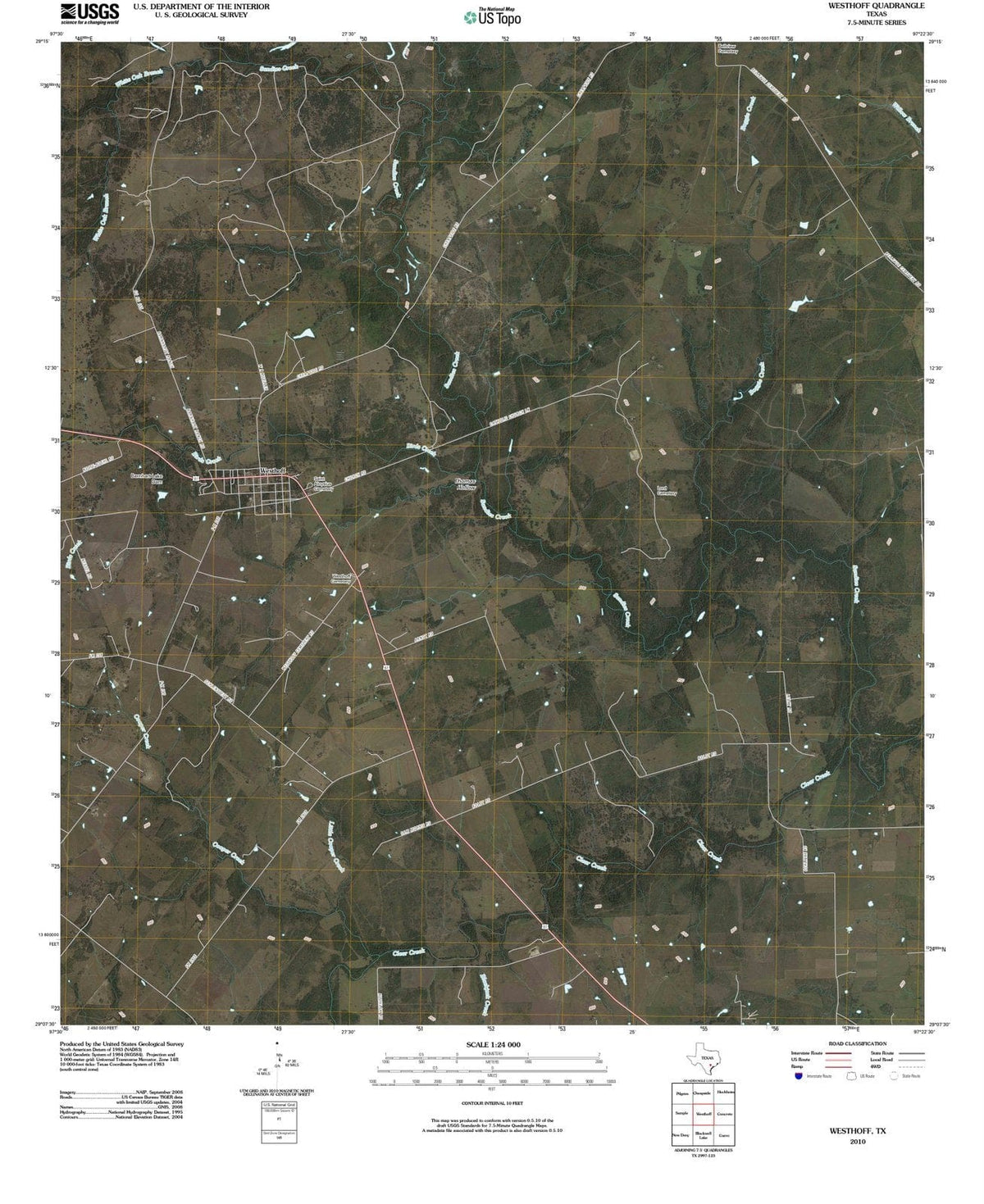 2010 Westhoff, TX - Texas - USGS Topographic Map