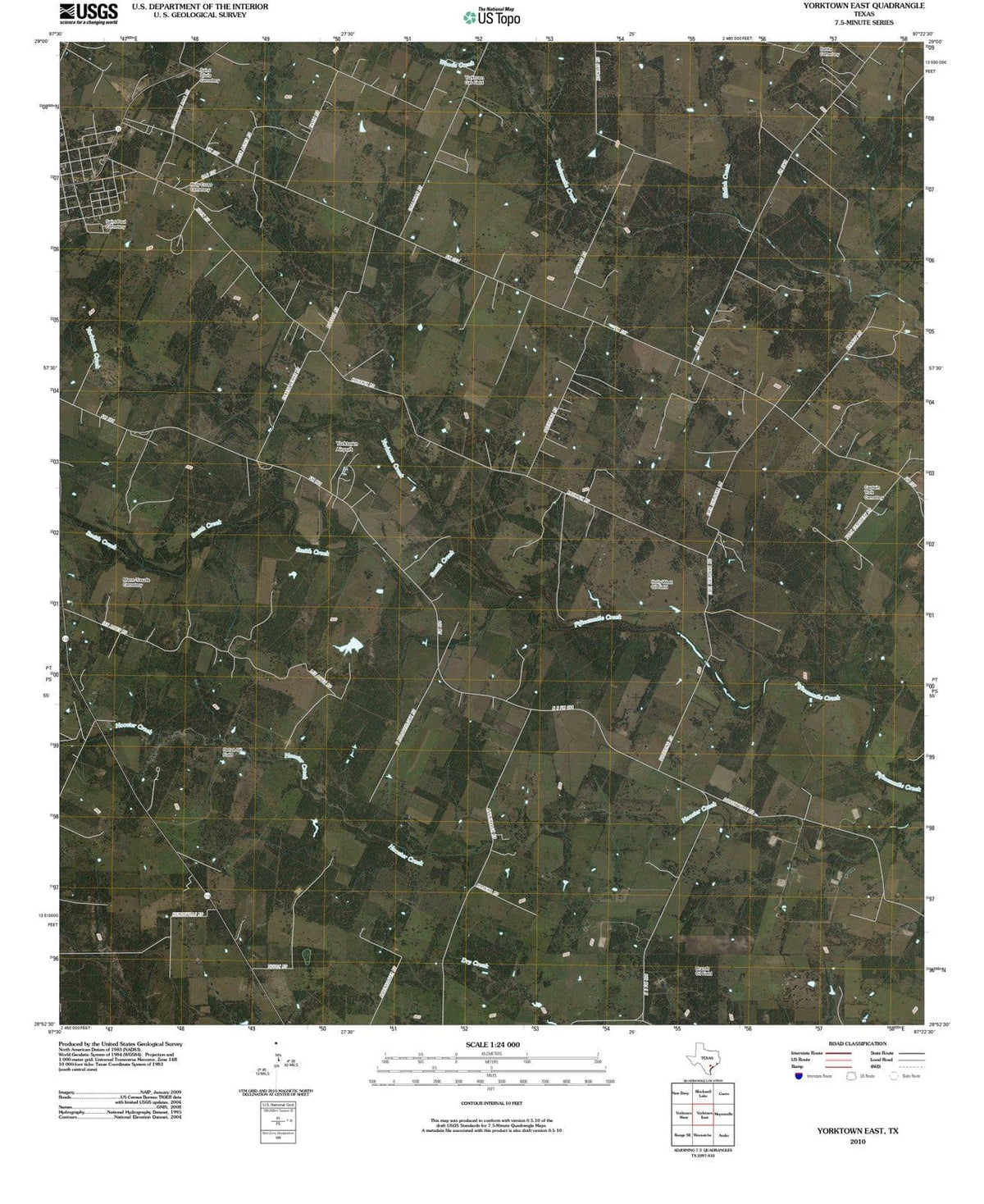 2010 Yorktown East, TX - Texas - USGS Topographic Map