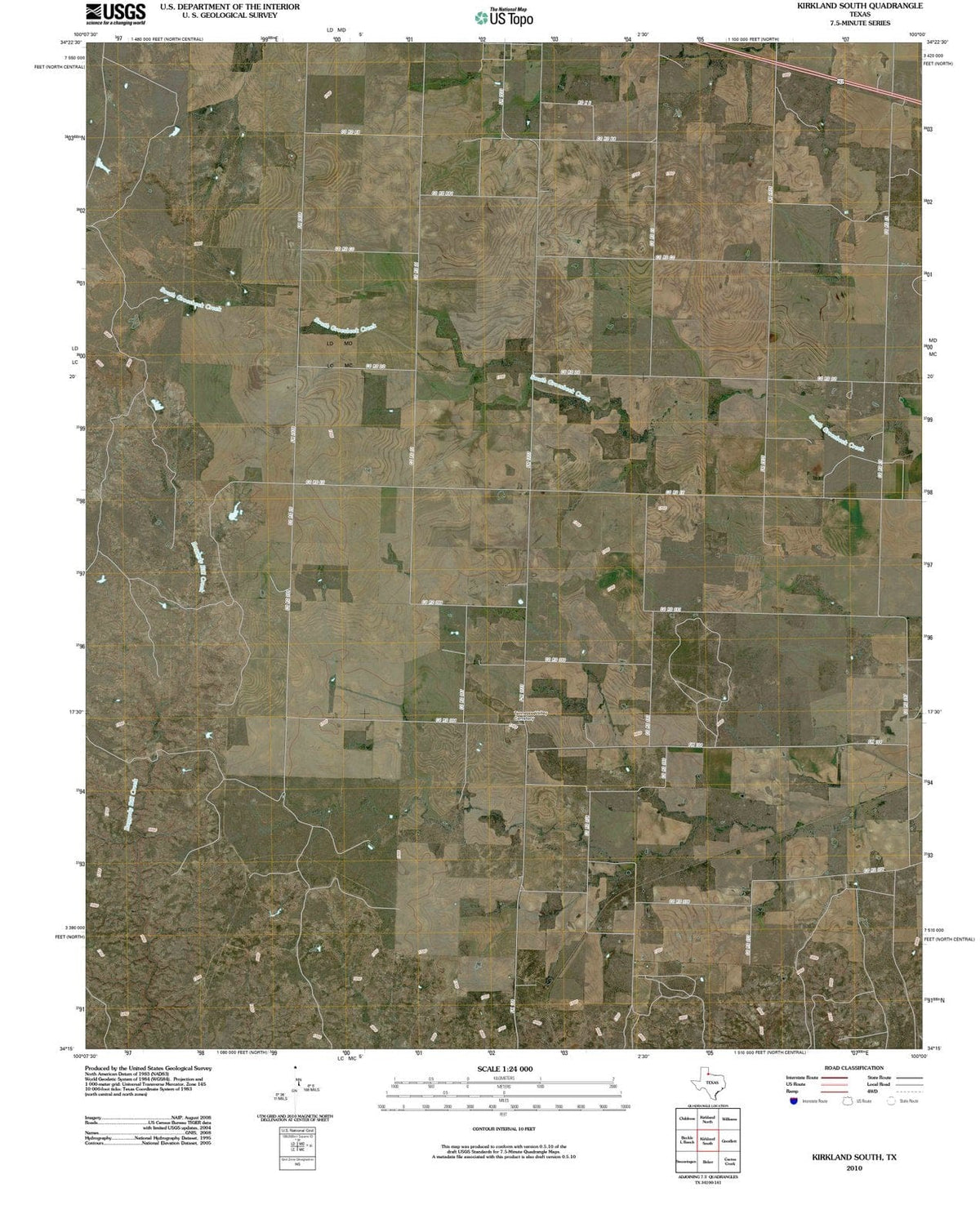 2010 Kirkland South, TX - Texas - USGS Topographic Map