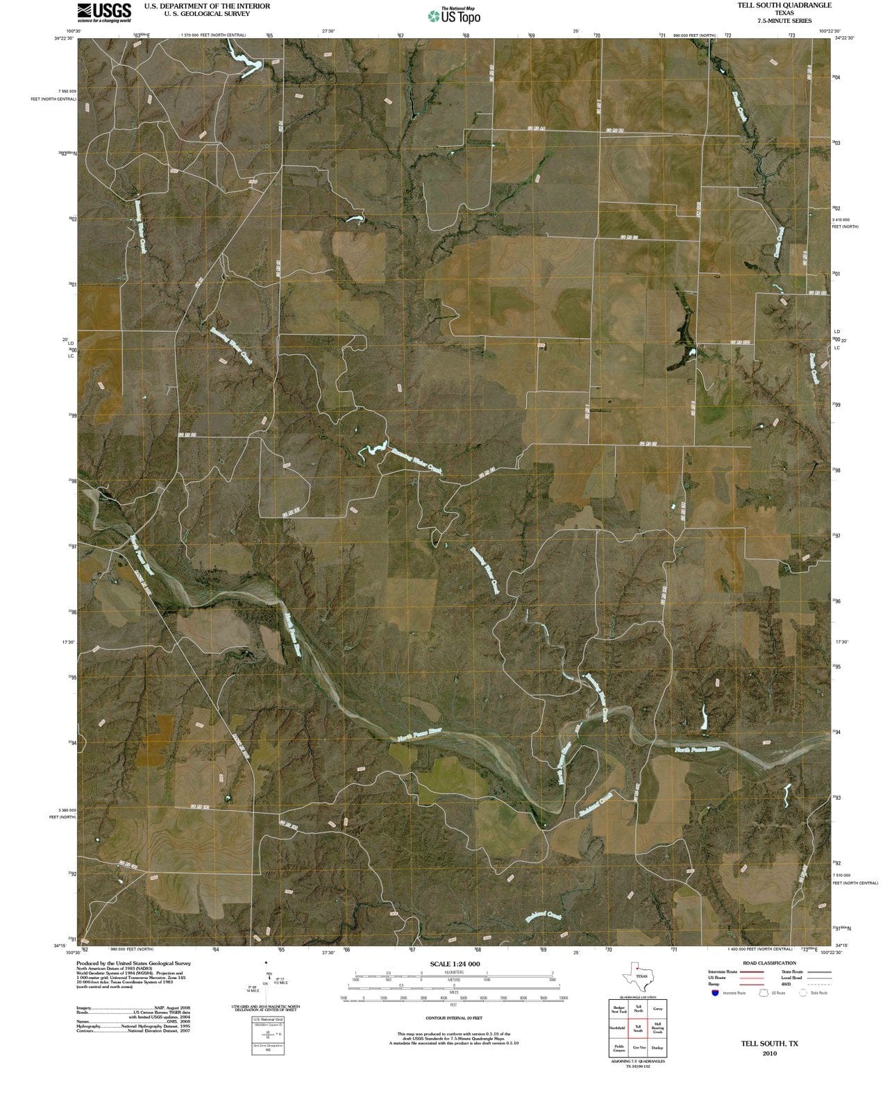 2010 Tell South, TX - Texas - USGS Topographic Map