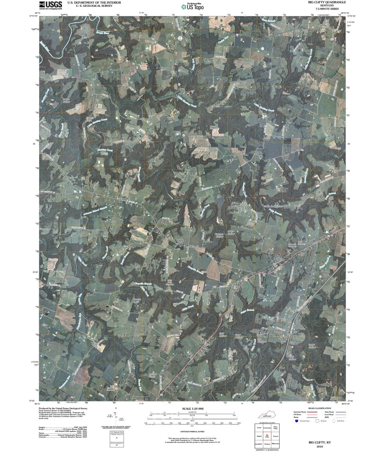 2010 Big Clifty, KY - Kentucky - USGS Topographic Map