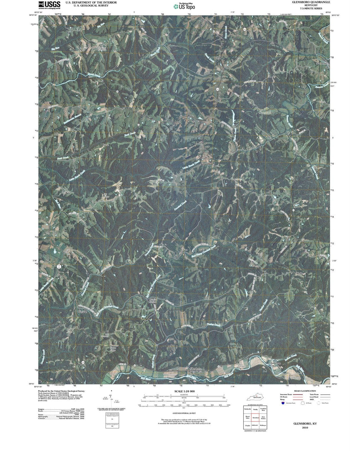 2010 Glensboro, KY - Kentucky - USGS Topographic Map