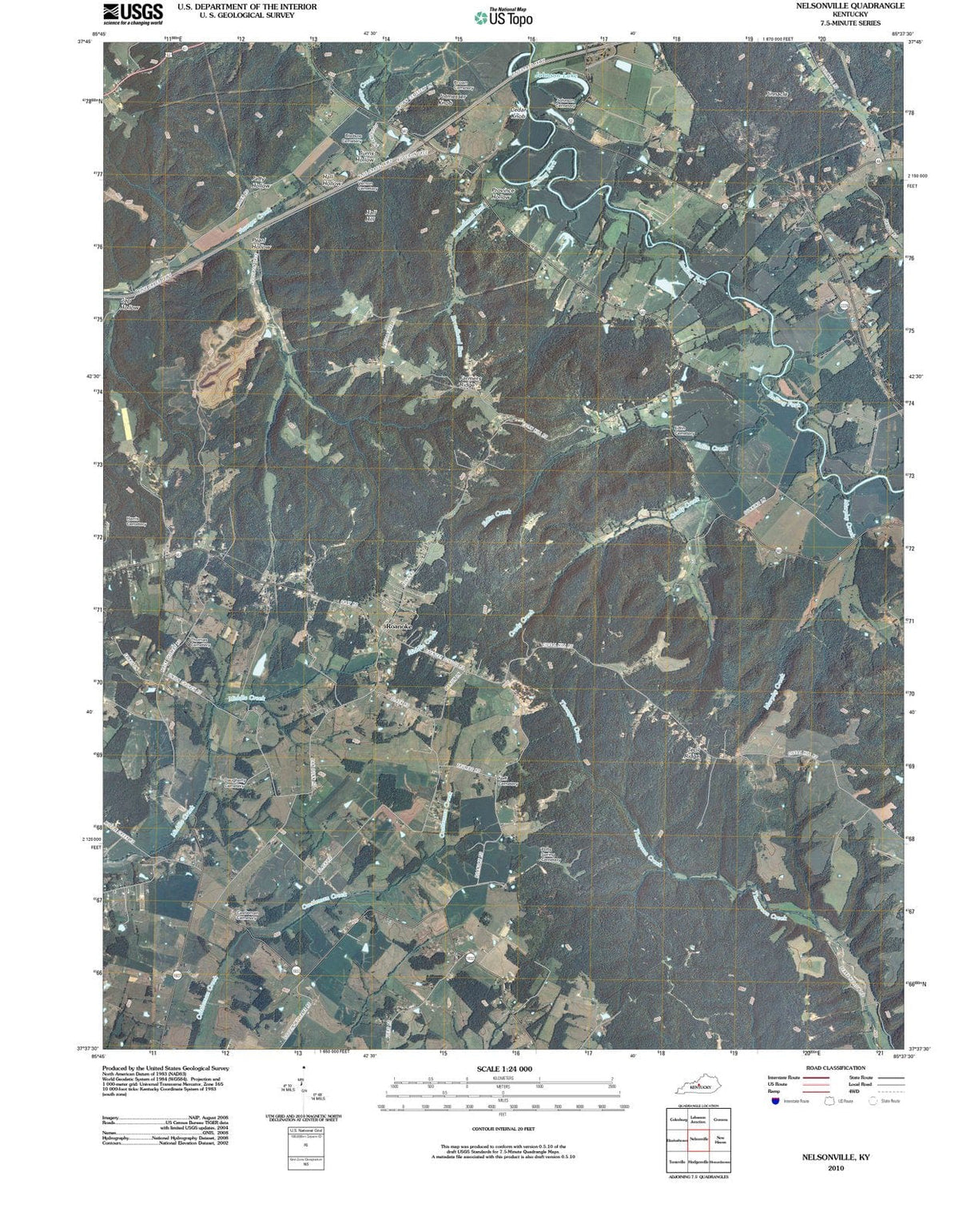 2010 Nelsonville, KY - Kentucky - USGS Topographic Map