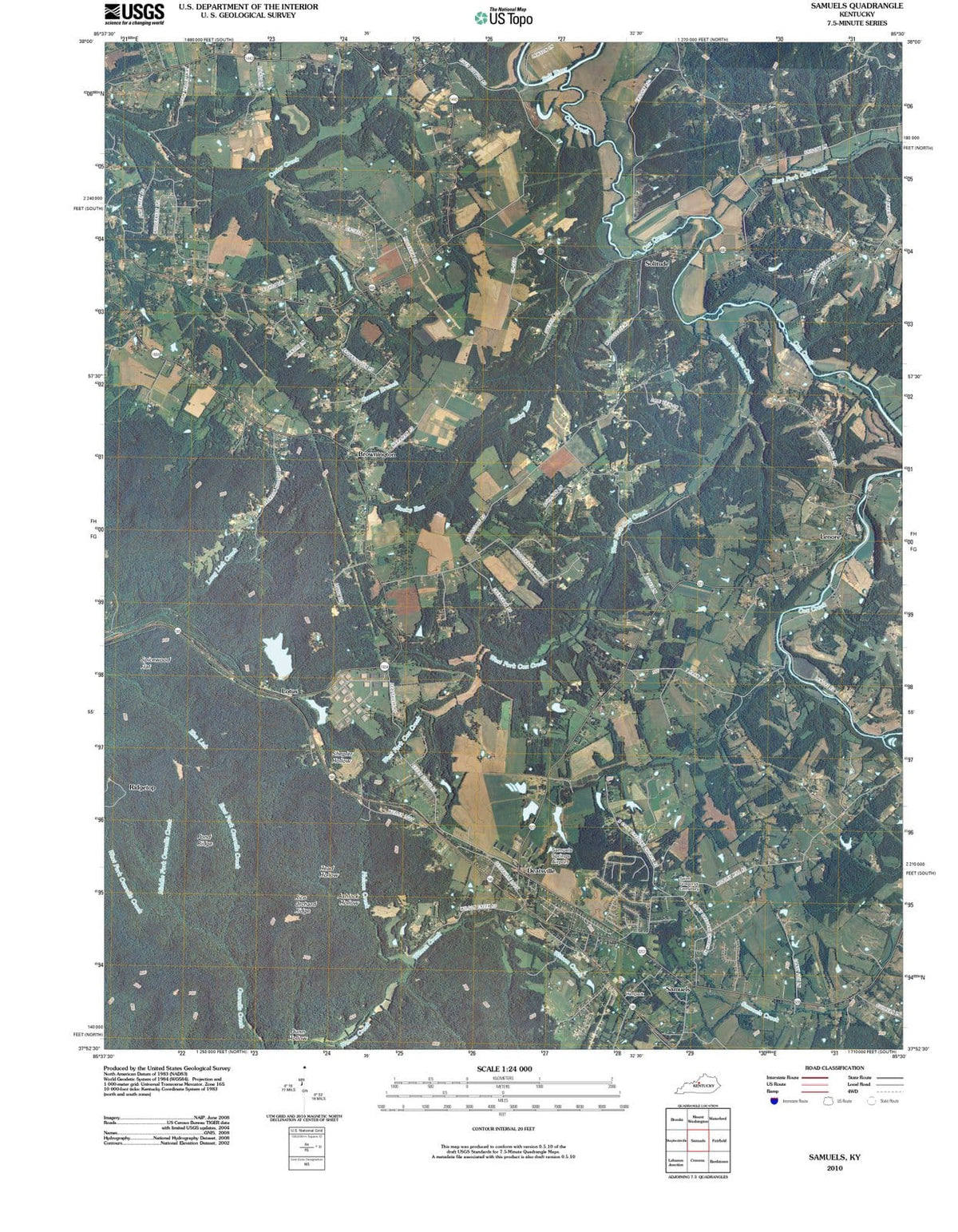 2010 Samuels, KY - Kentucky - USGS Topographic Map