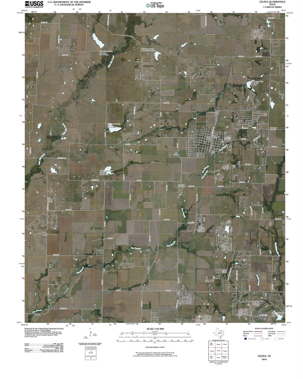 2010 Celina, TX - Texas - USGS Topographic Map