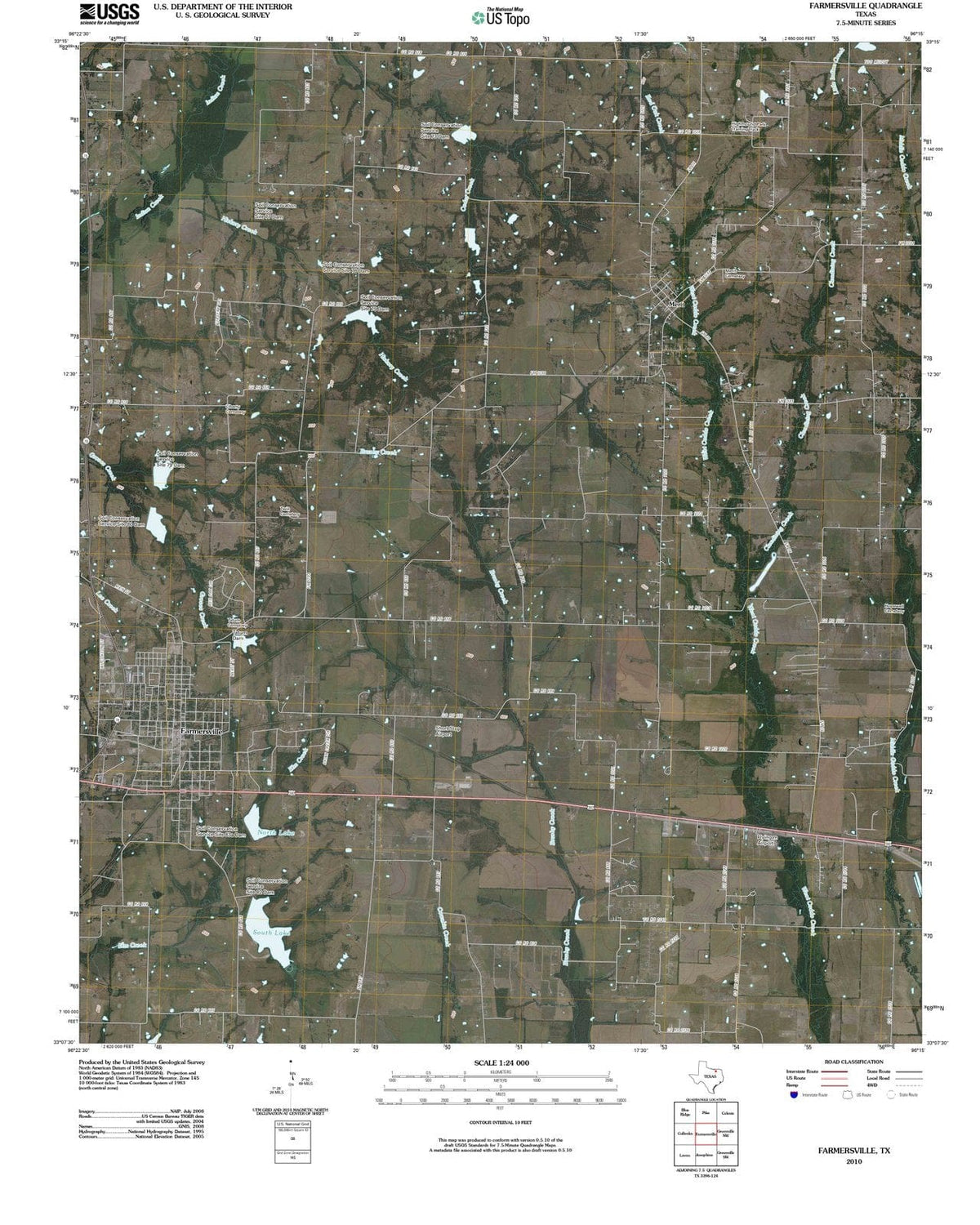 2010 Farmersville, TX - Texas - USGS Topographic Map
