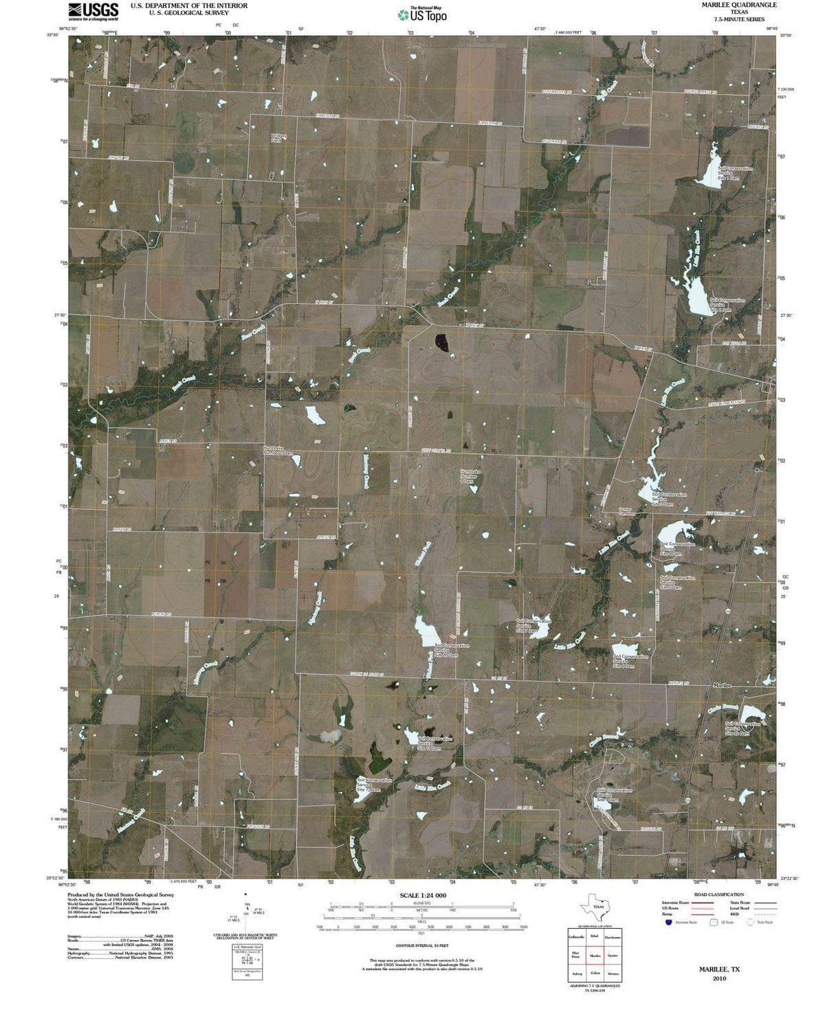 2010 Marilee, TX - Texas - USGS Topographic Map