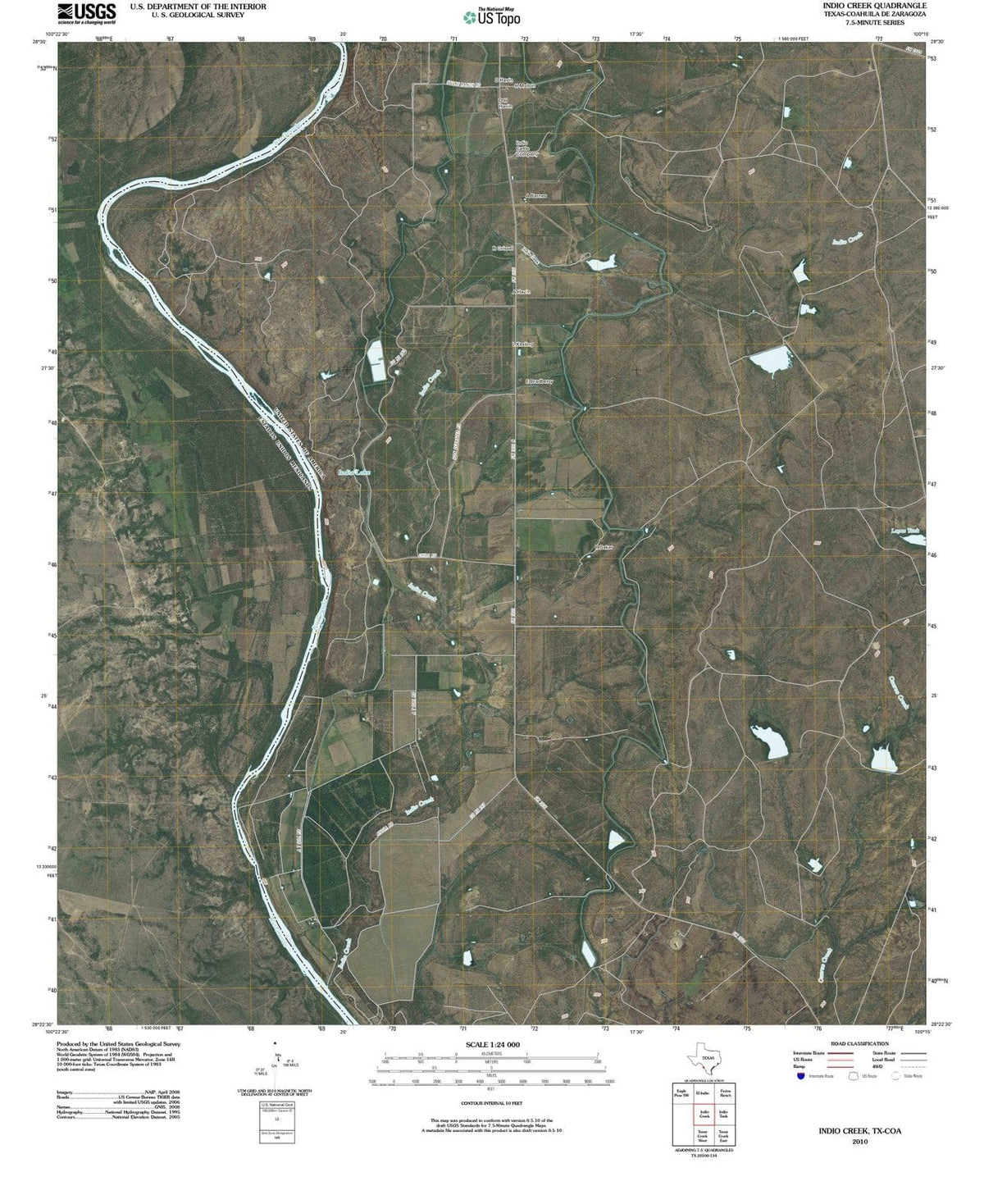 2010 Indio Creek, TX - Texas - USGS Topographic Map
