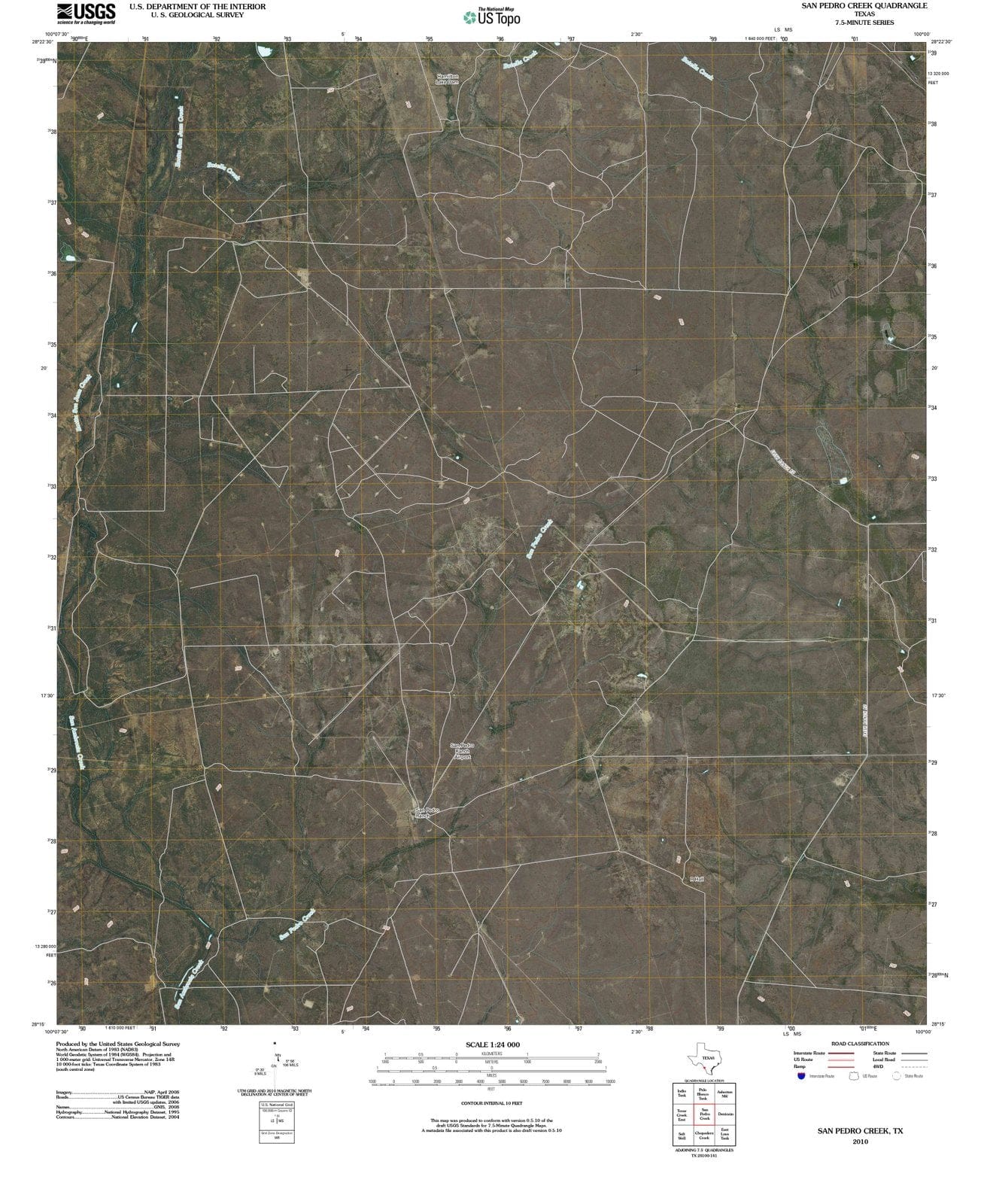 2010 San Pedro Creek, TX - Texas - USGS Topographic Map