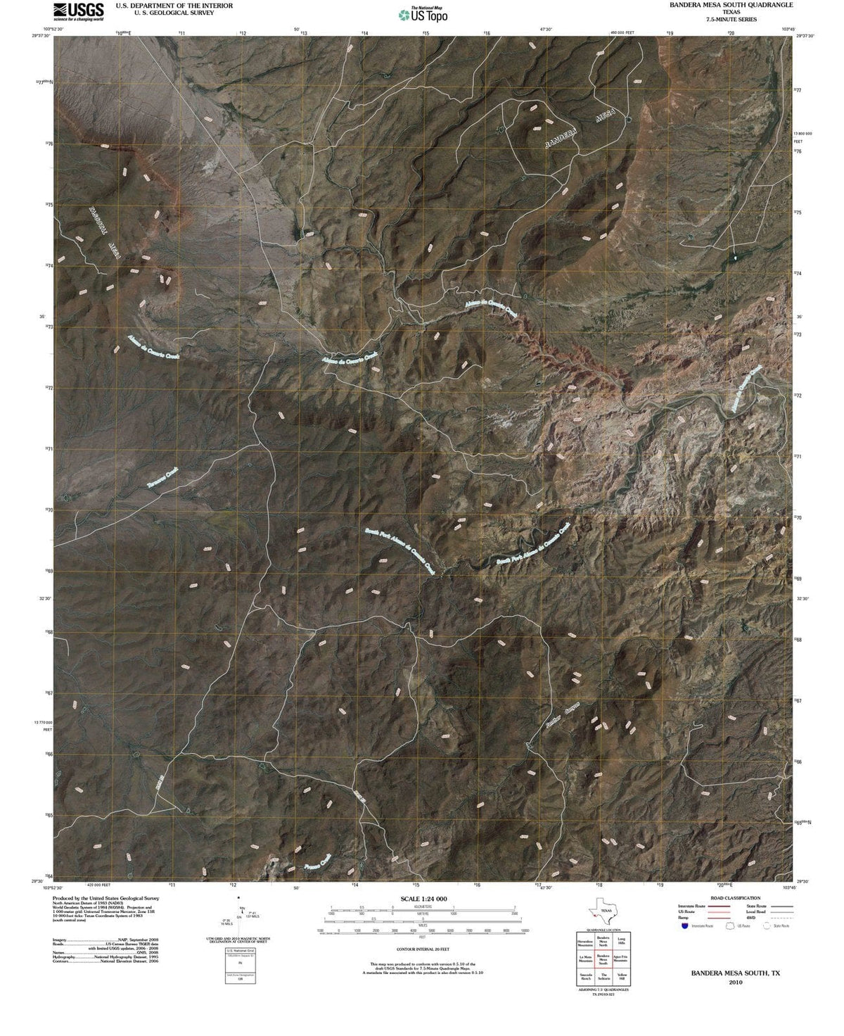 2010 Bandera Mesa South, TX - Texas - USGS Topographic Map
