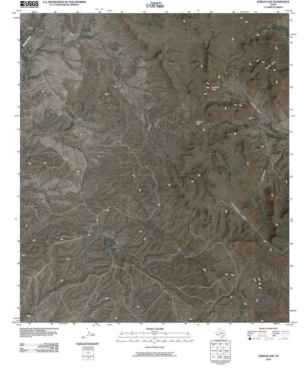 2010 Jordan Gap, TX - Texas - USGS Topographic Map