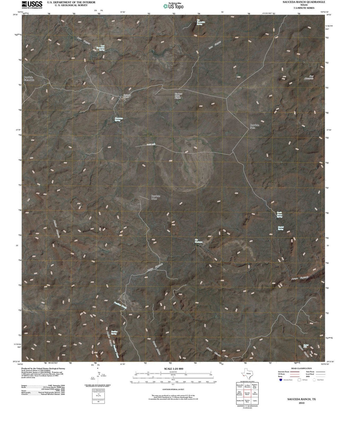 2010 Sauceda Ranch, TX - Texas - USGS Topographic Map