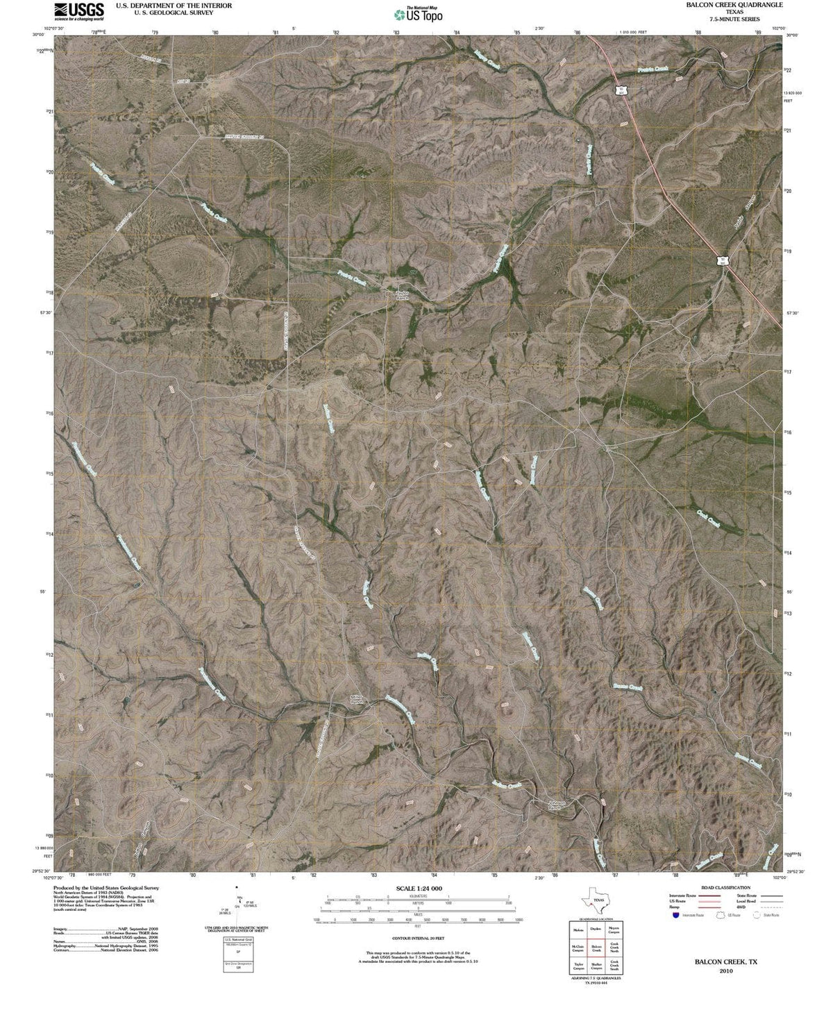 2010 Balcon Creek, TX - Texas - USGS Topographic Map
