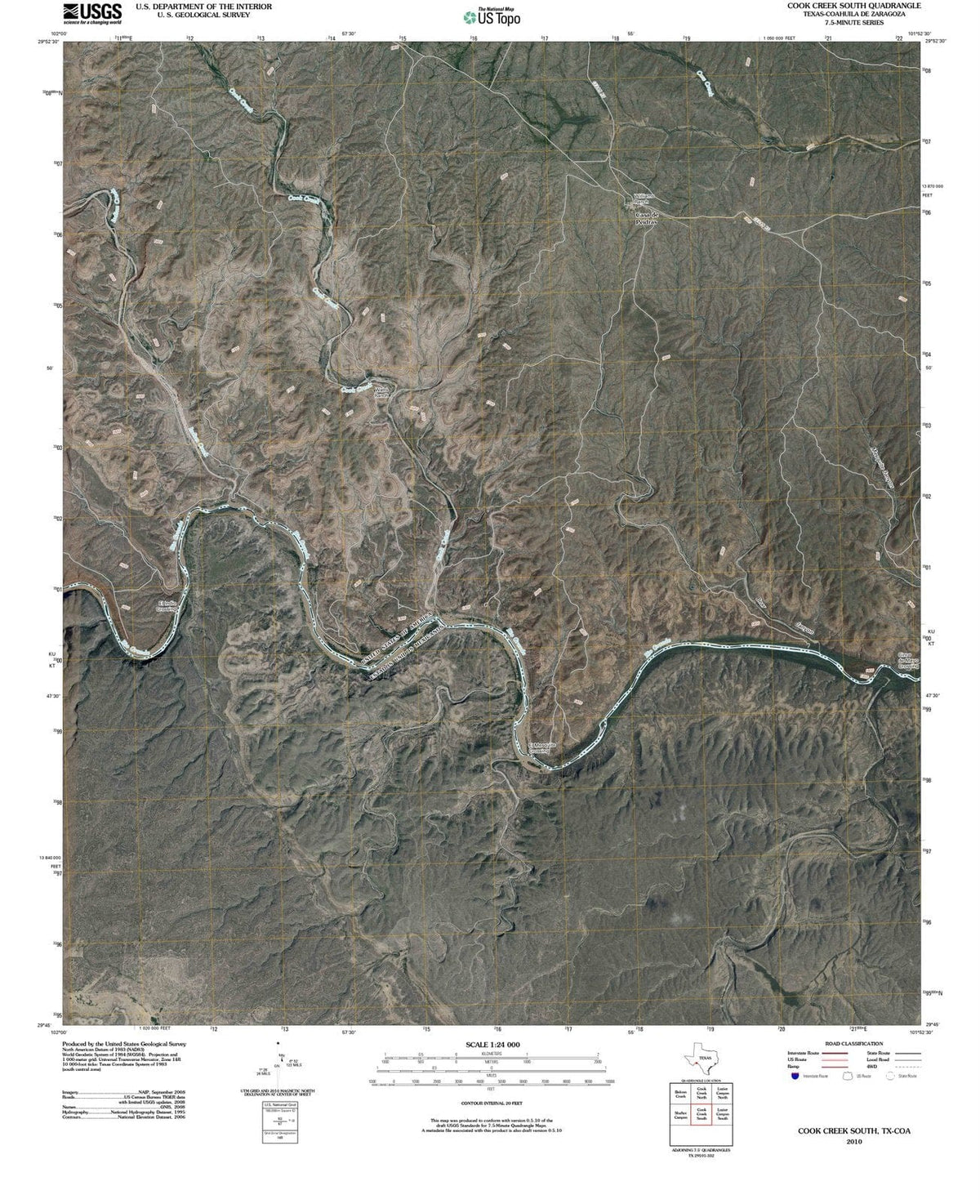 2010 Cook Creek South, TX - Texas - USGS Topographic Map