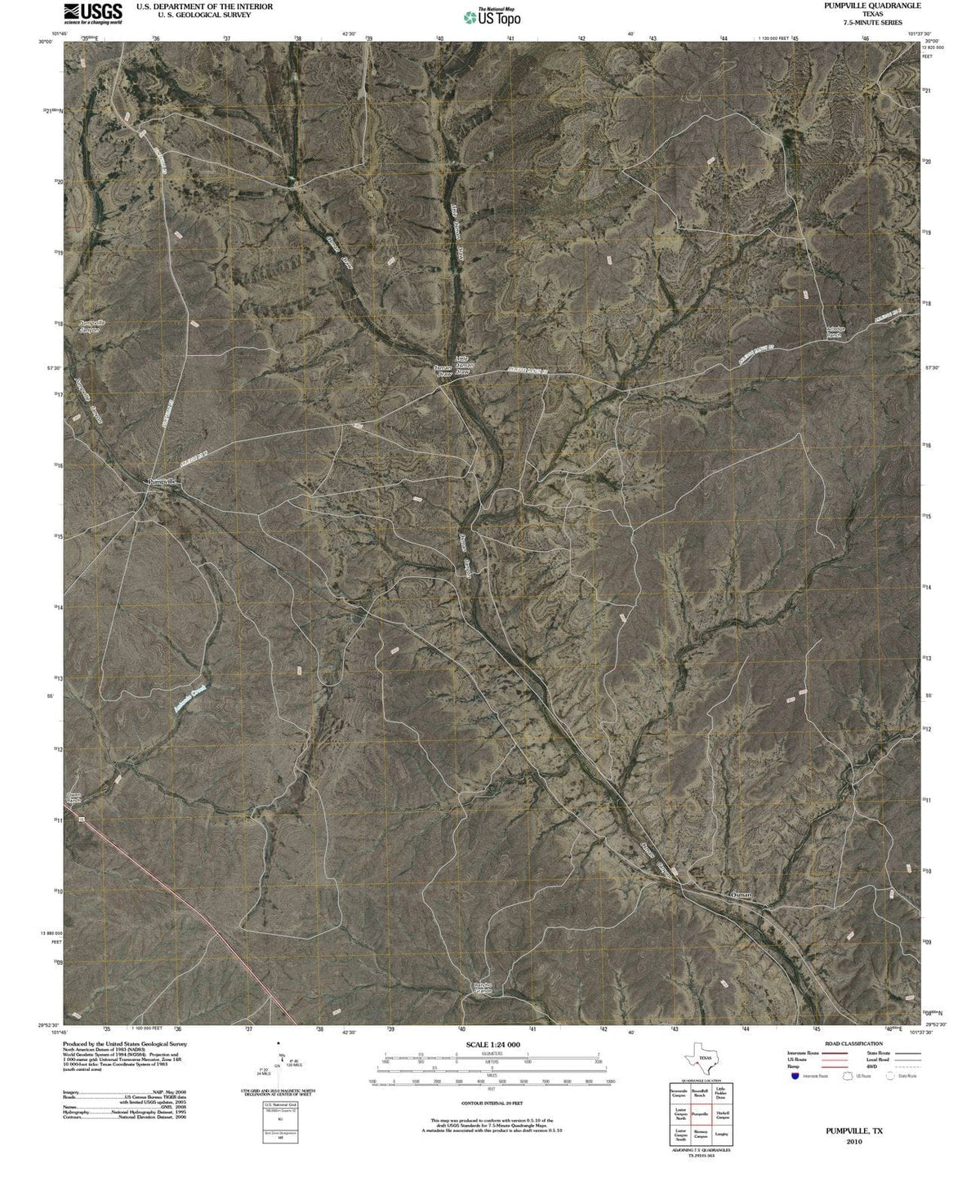 2010 Pumpville, TX - Texas - USGS Topographic Map