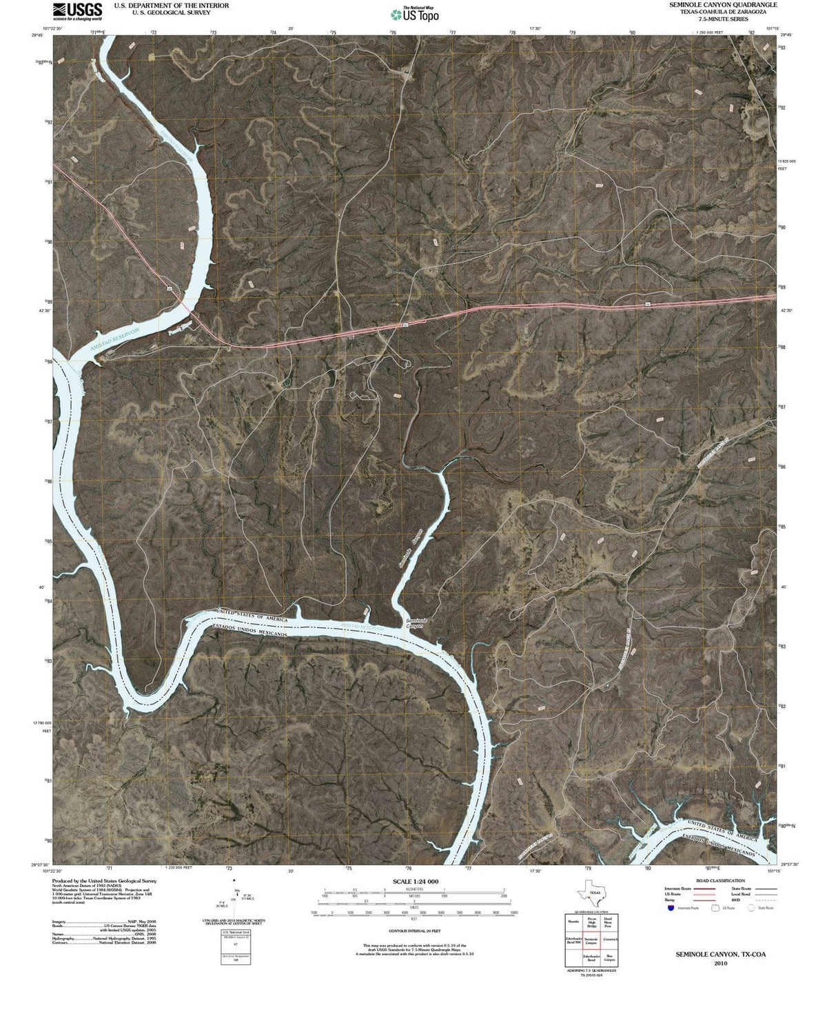 2010 Seminole Canyon, TX - Texas - USGS Topographic Map