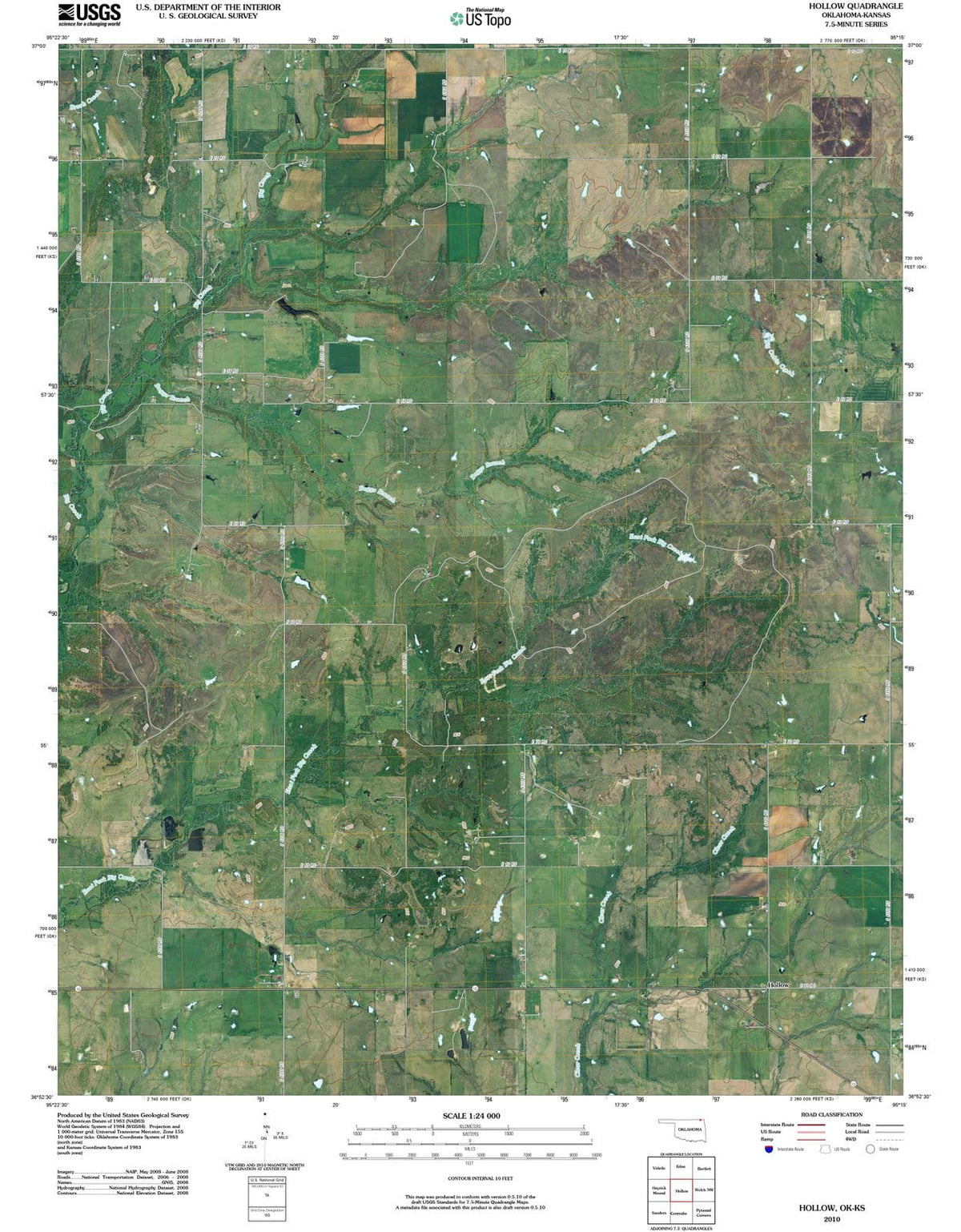 2010 Hollow, OK - Oklahoma - USGS Topographic Map