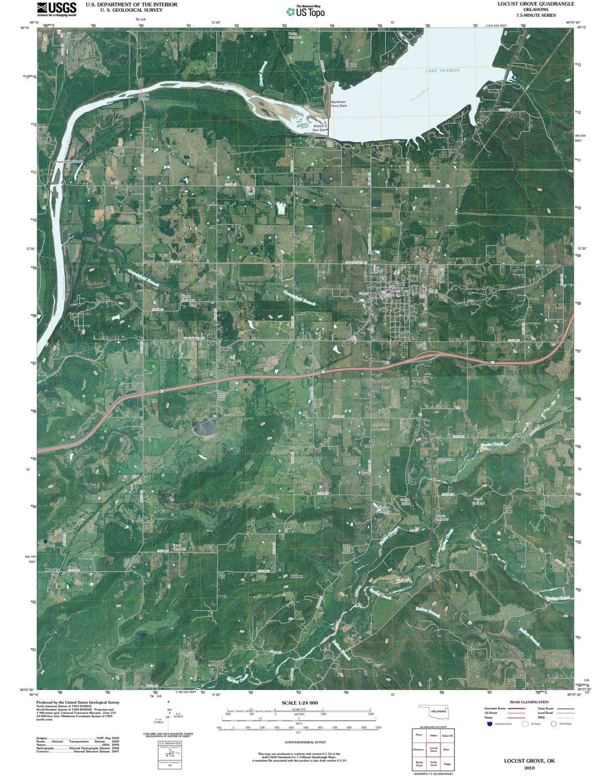 2010 Locust Grove, OK - Oklahoma - USGS Topographic Map