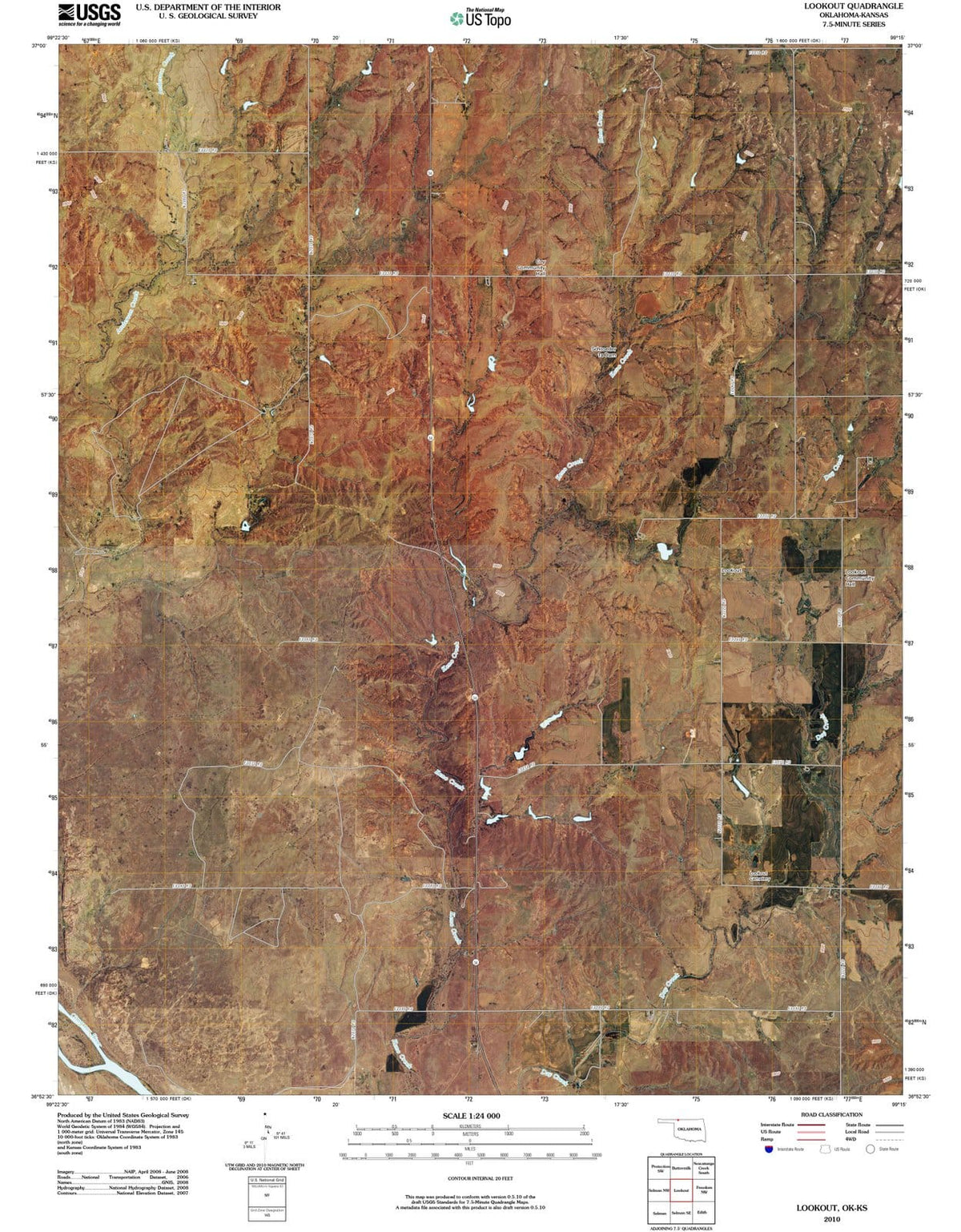 2010 Lookout, OK - Oklahoma - USGS Topographic Map