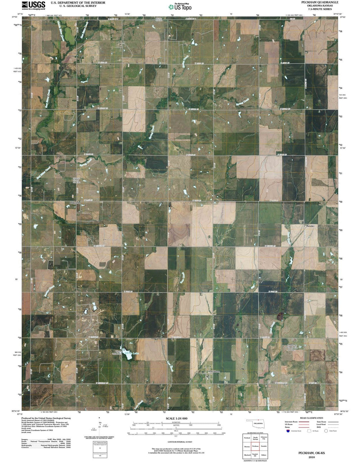 2010 Peckham, OK - Oklahoma - USGS Topographic Map