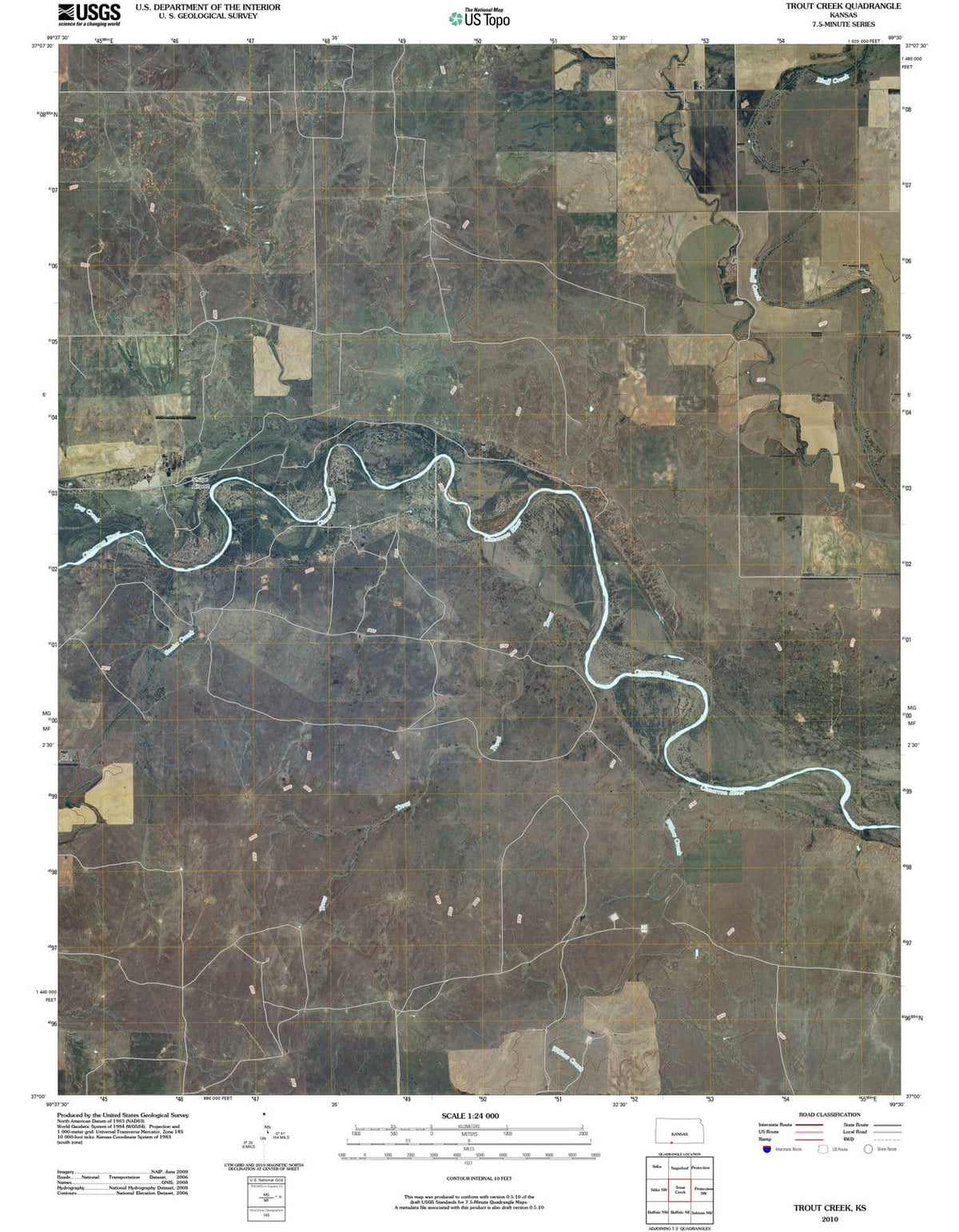 2010 Trout Creek, KS - Kansas - USGS Topographic Map